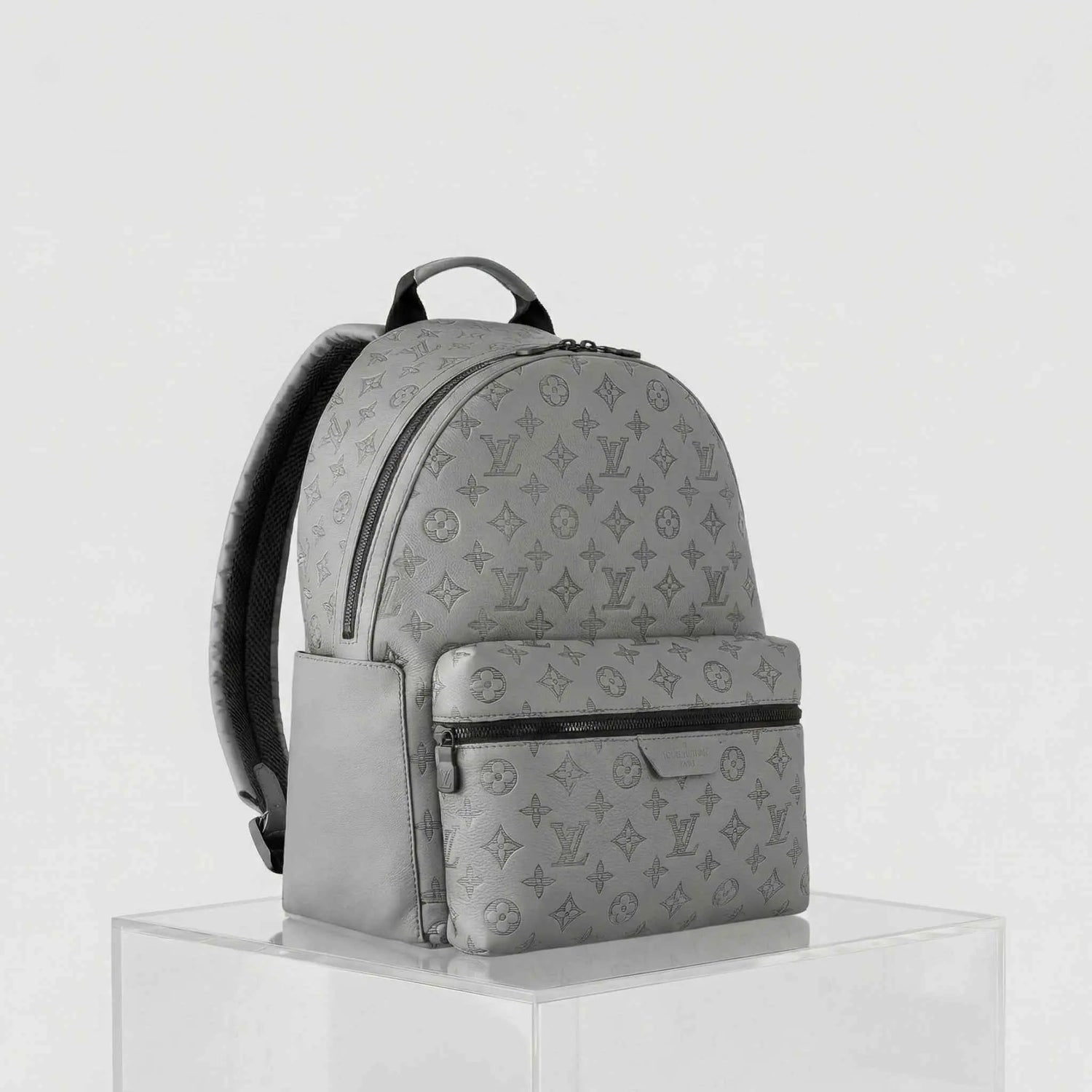 Louis Vuitton Discovery Backpack Monogram Shadow Leather, Anthracite Gray, Side