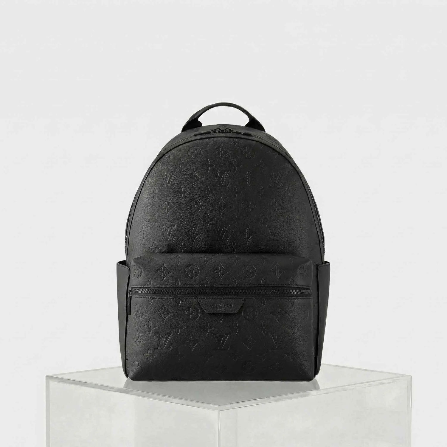 Louis Vuitton Discovery Backpack Monogram Shadow Leather, Black, Front