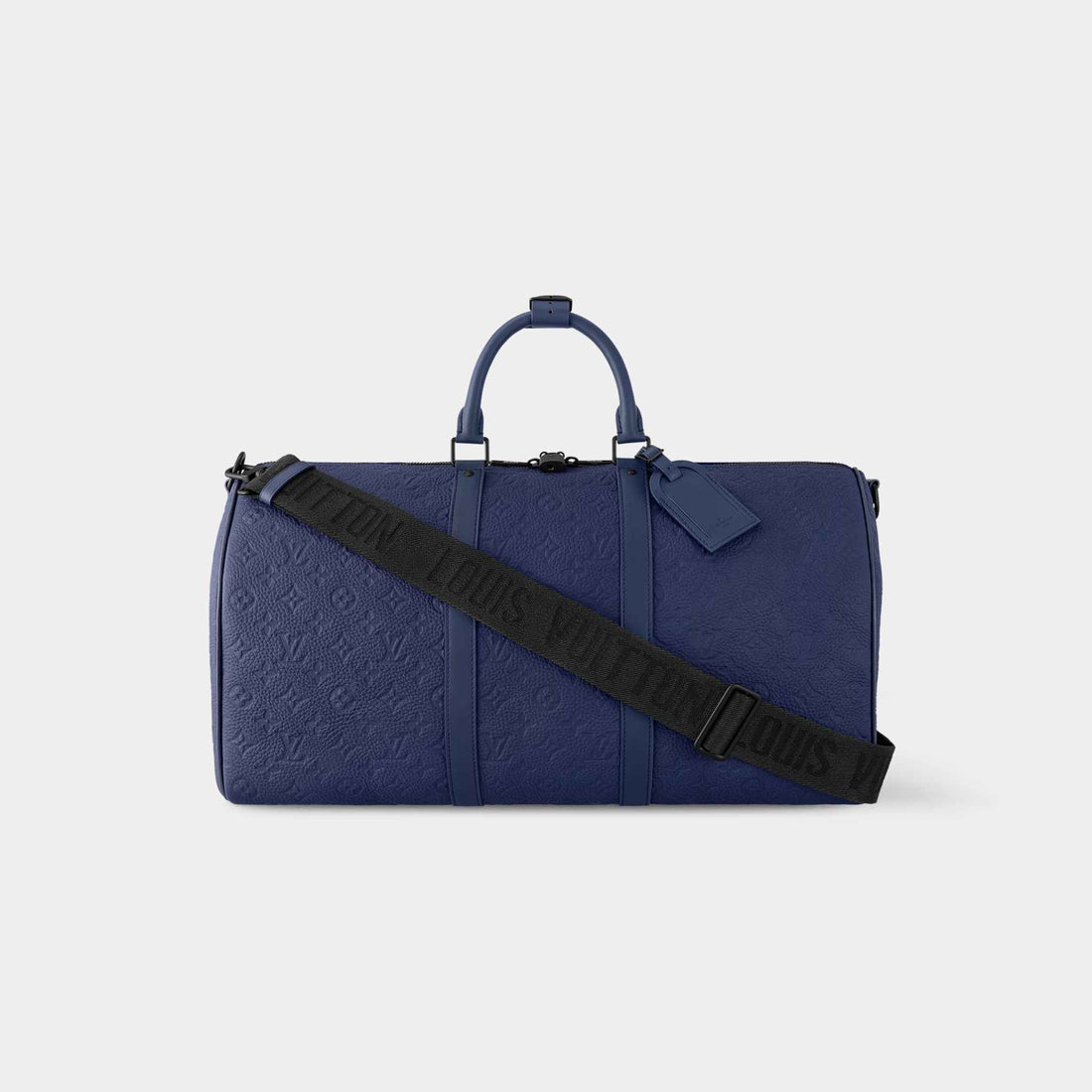 Louis Vuitton Keepall Bandoulière 50 Monogram Taurillon Leather, Bleu Nuit, Front