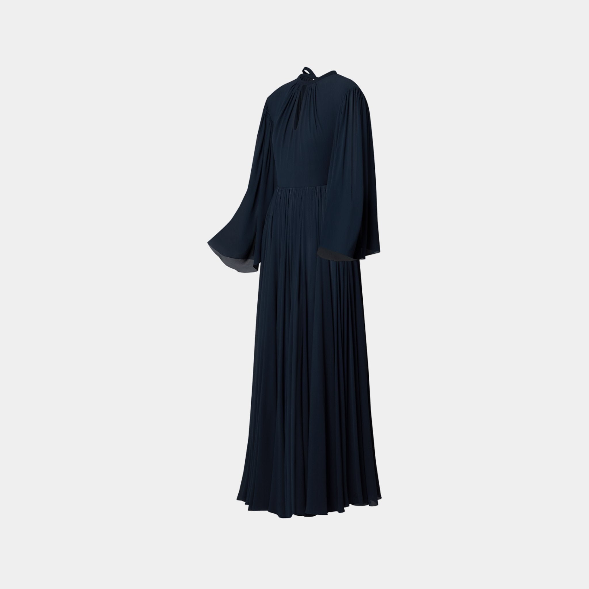 Louis Vuitton Long Sleeved Keyhole Silk Georgette Gown, Side