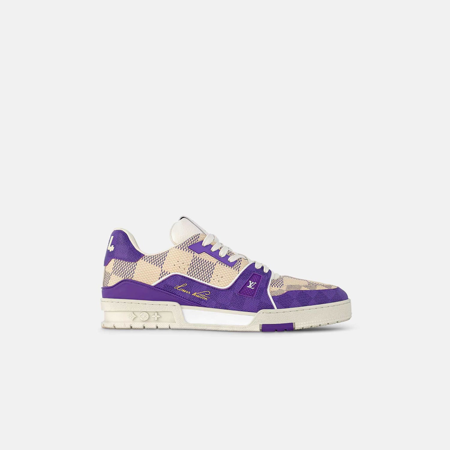 Louis Vuitton LV Trainer Sneaker Damier Grained Calf Leather, Purple, Side