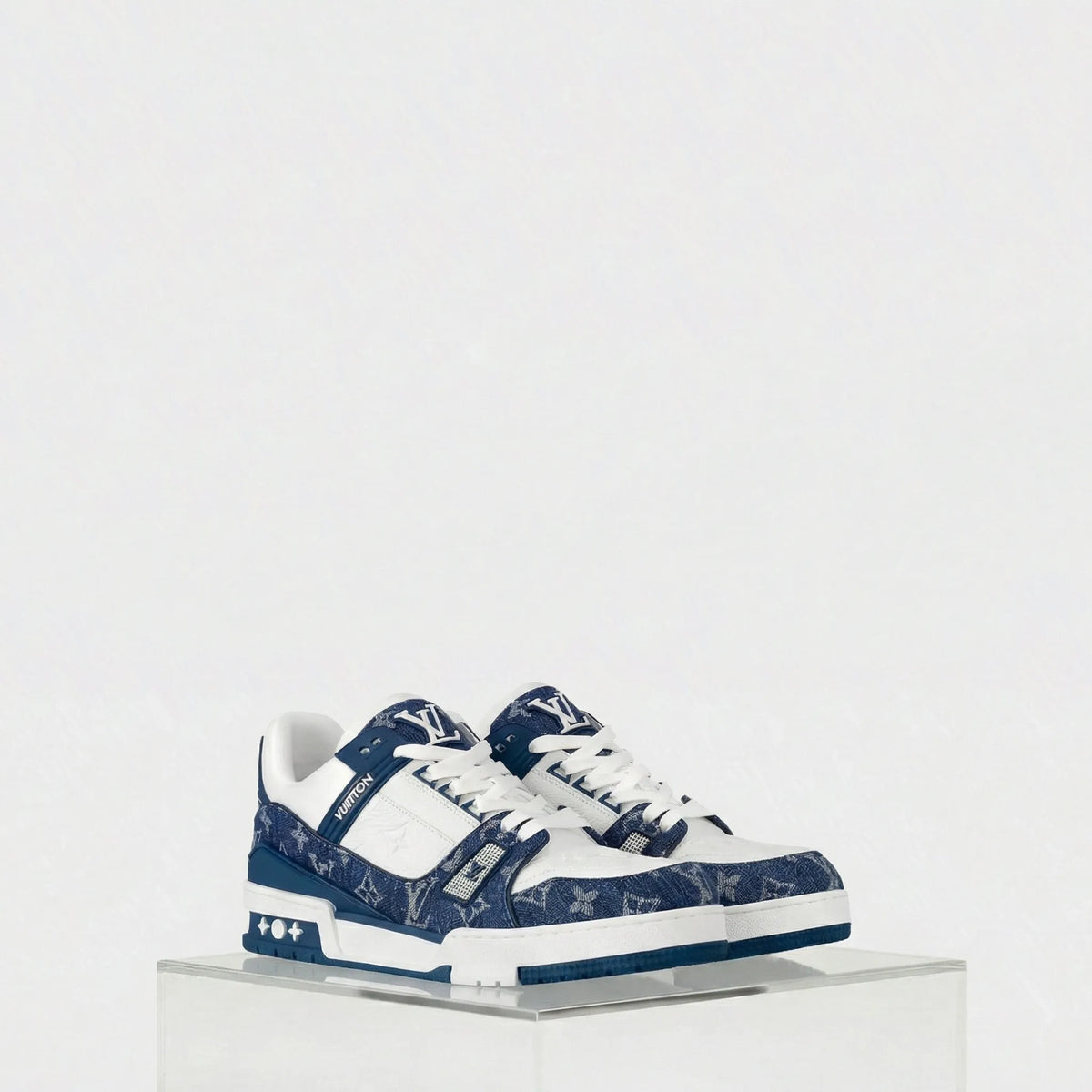 LV Trainers Monogram Denim and Monogram Calf Leather