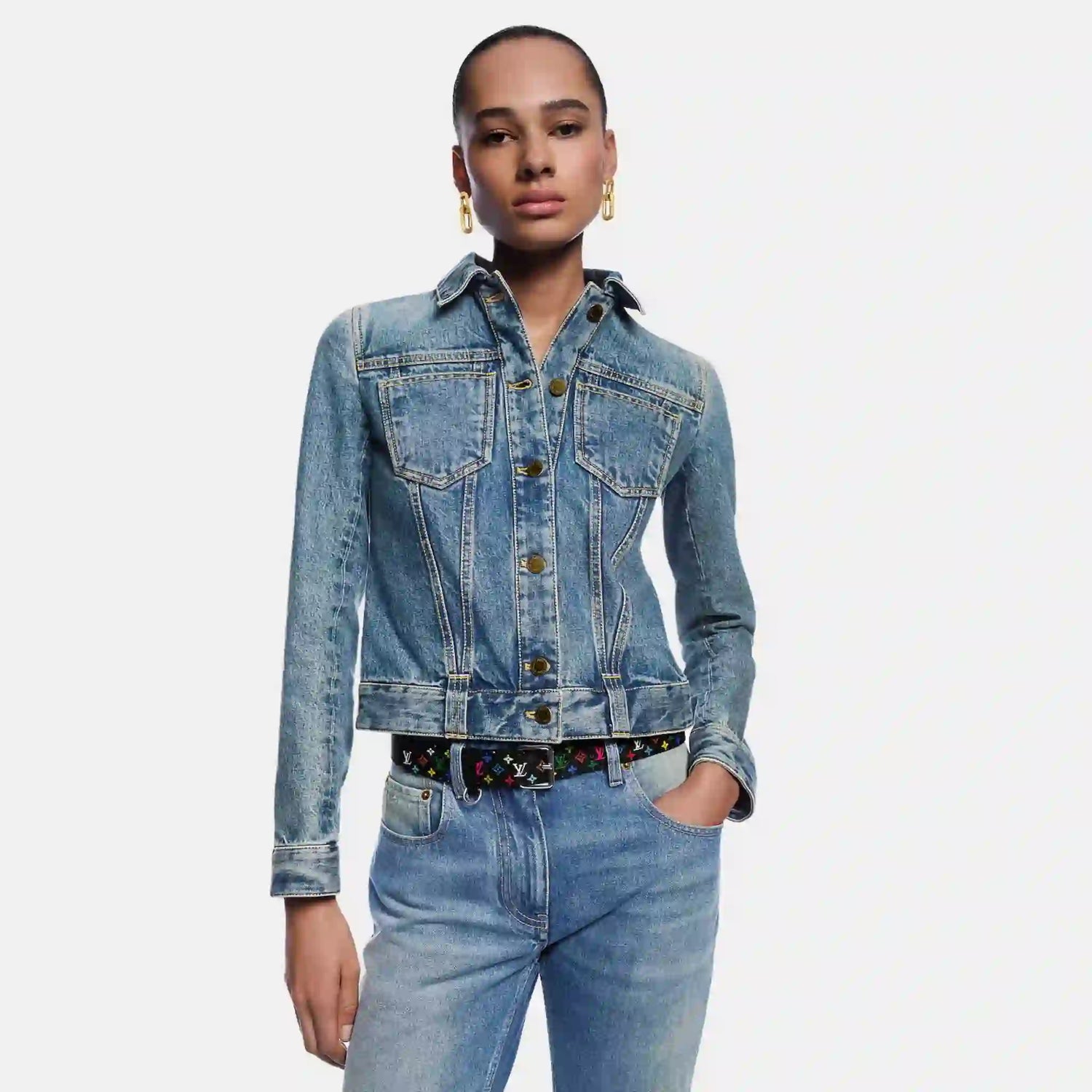 Louis Vuitton LV x TM LV D-Ring 30mm Belt Black, Model, Blanc