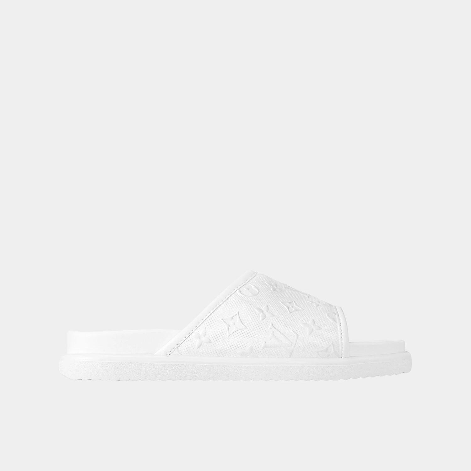Louis Vuitton Miami Mule in Monogram Synthetic Leather, White, Side