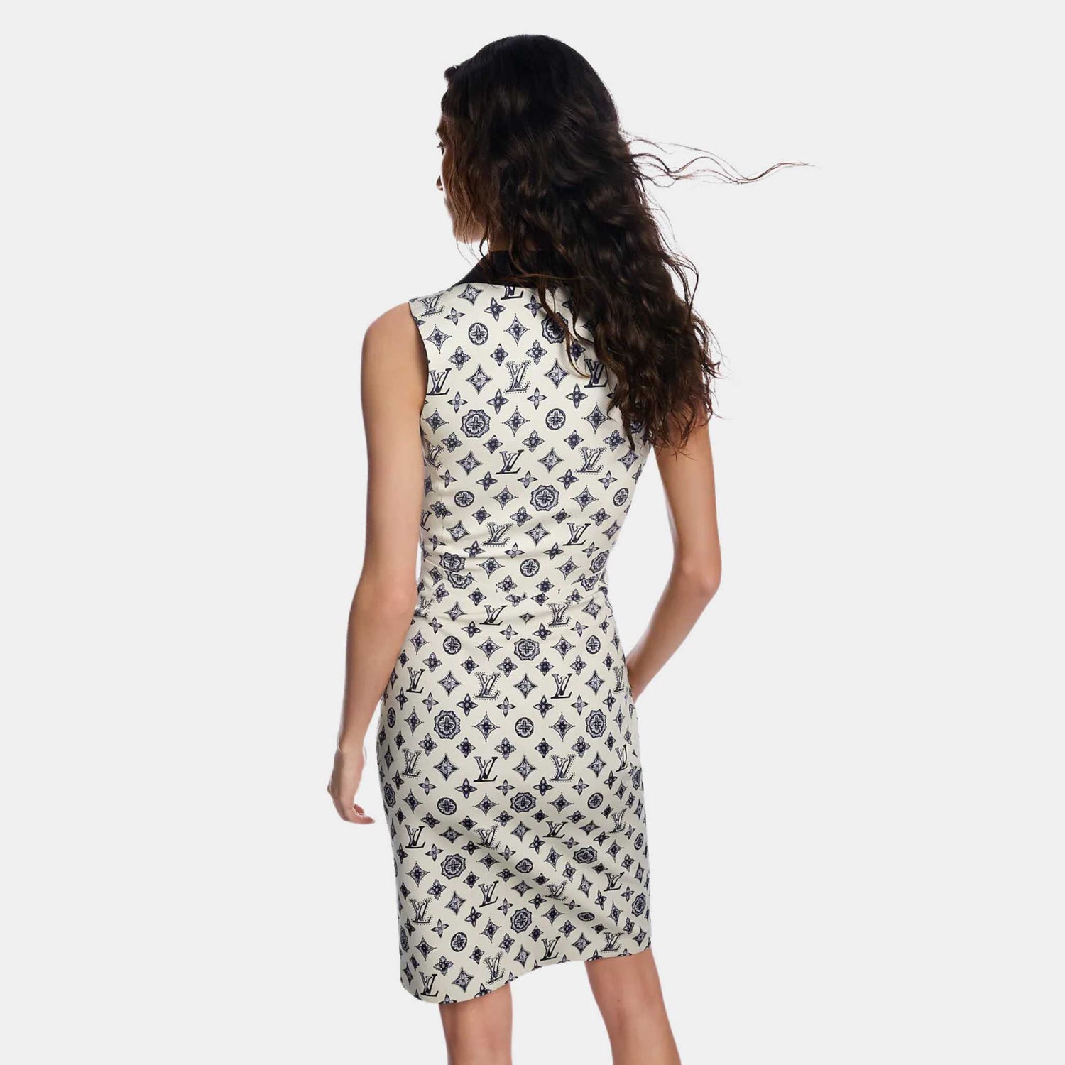 Louis Vuitton Monogram Fitted Dress Beige, Back