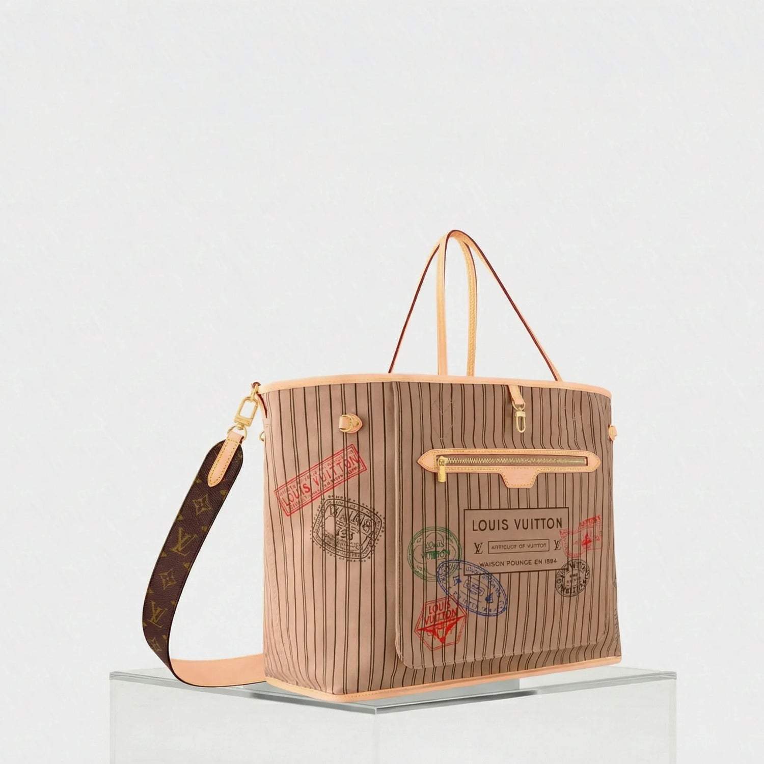 Louis Vuitton Neverfull Bandouliere Inside Out GM Handbag, Side