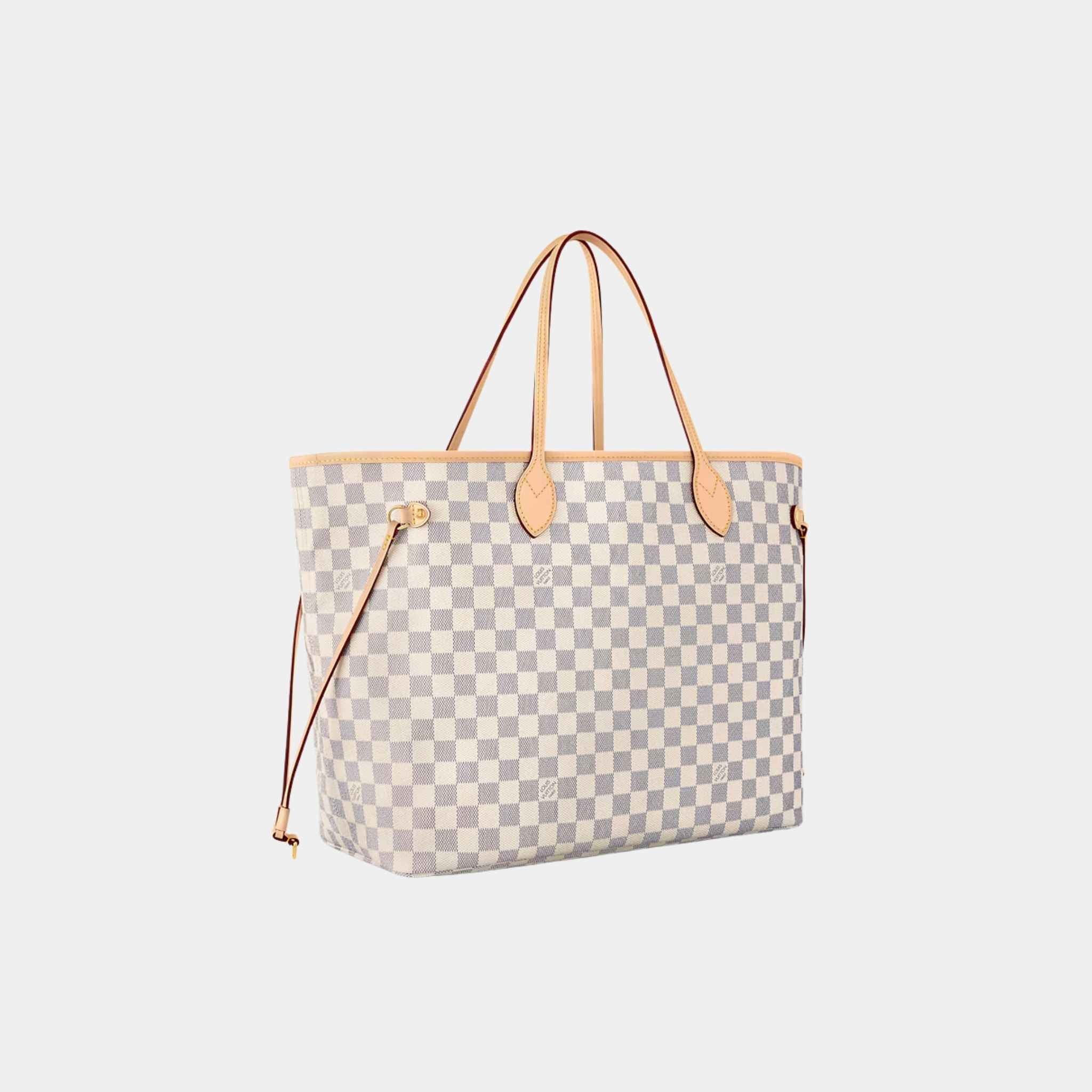 Louis Vuitton Neverfull GM Tote In Damier Azur, Beige, Side