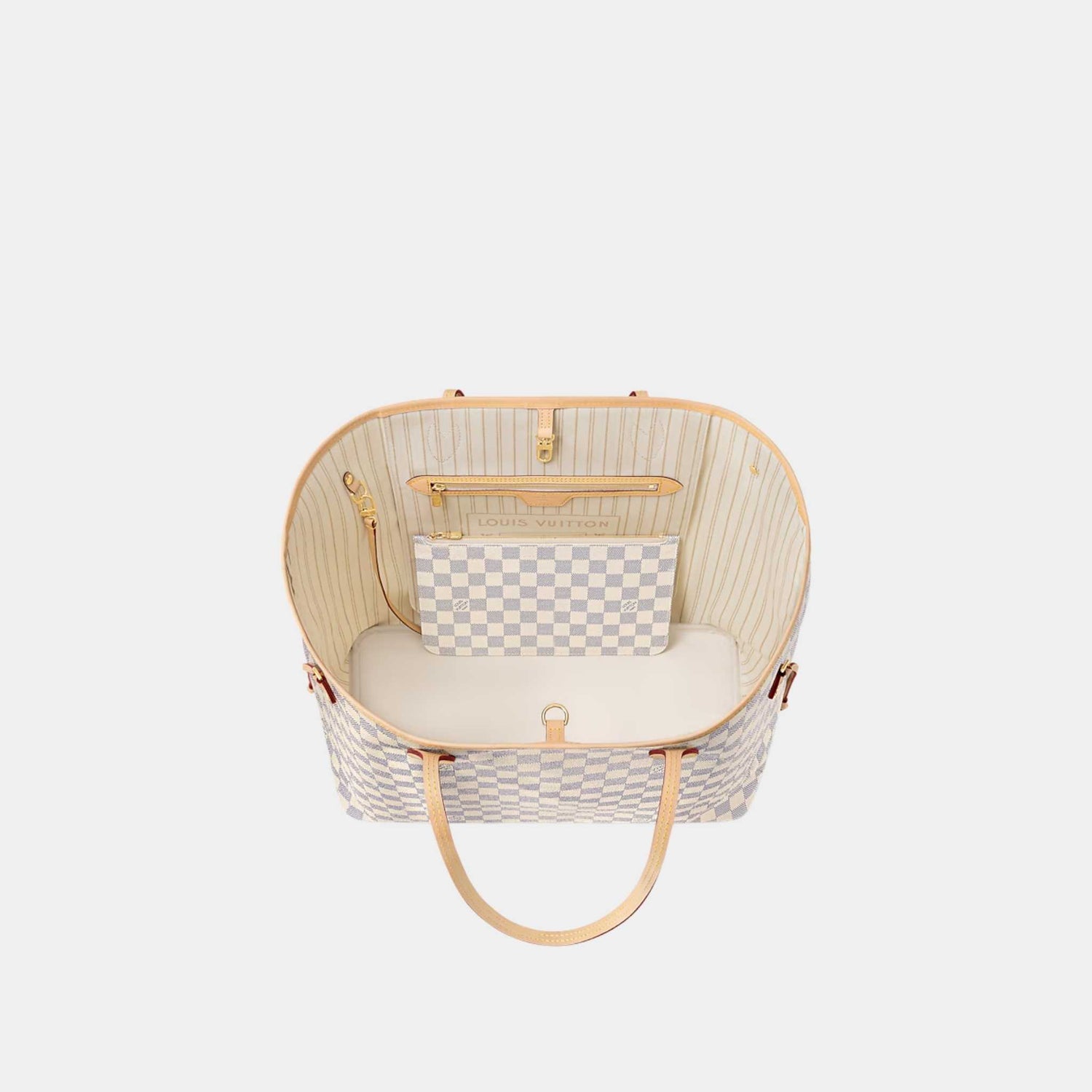 Louis Vuitton Neverfull GM Tote In Damier Azur, Beige, Top