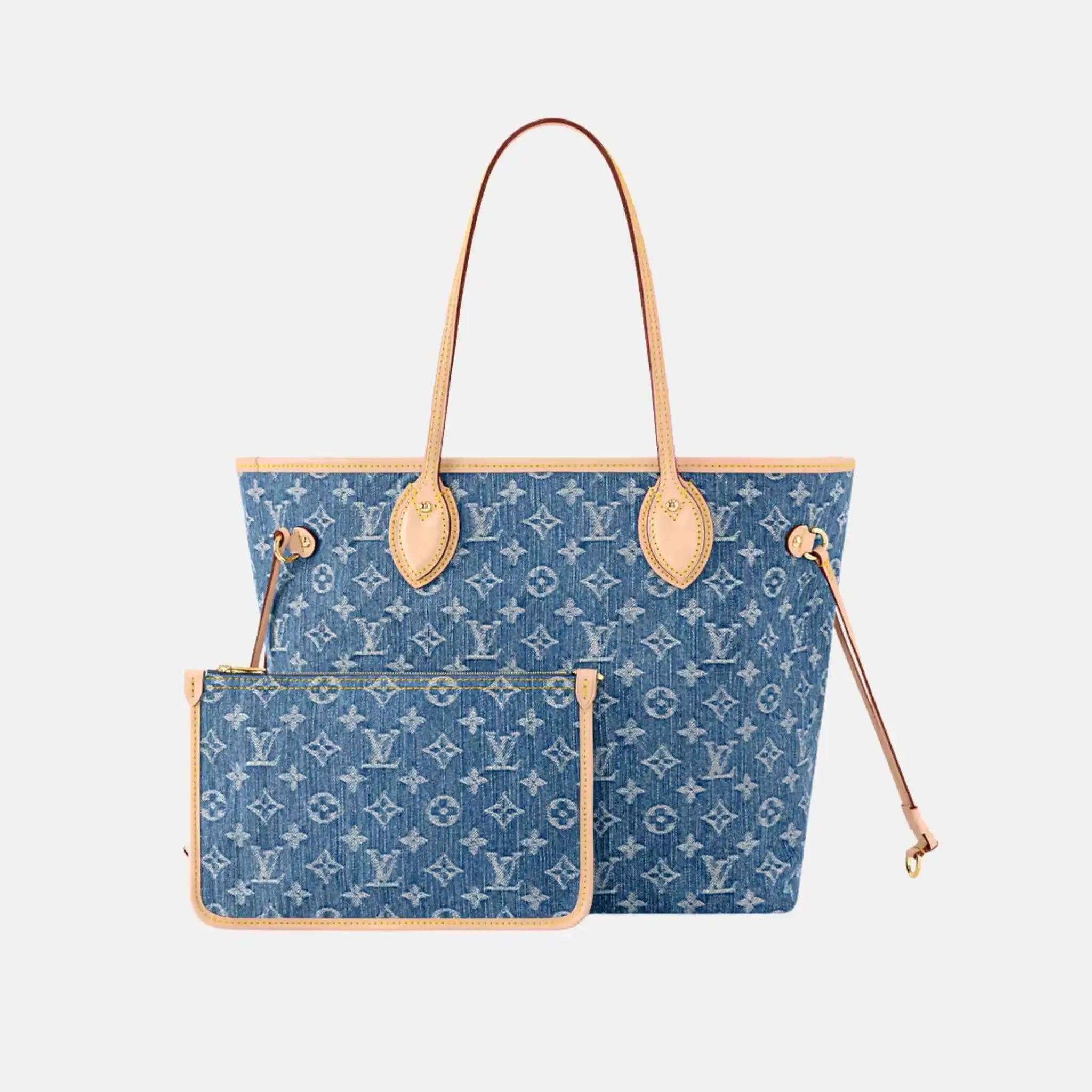Louis Vuitton Neverfull MM Denim Bag, Full
