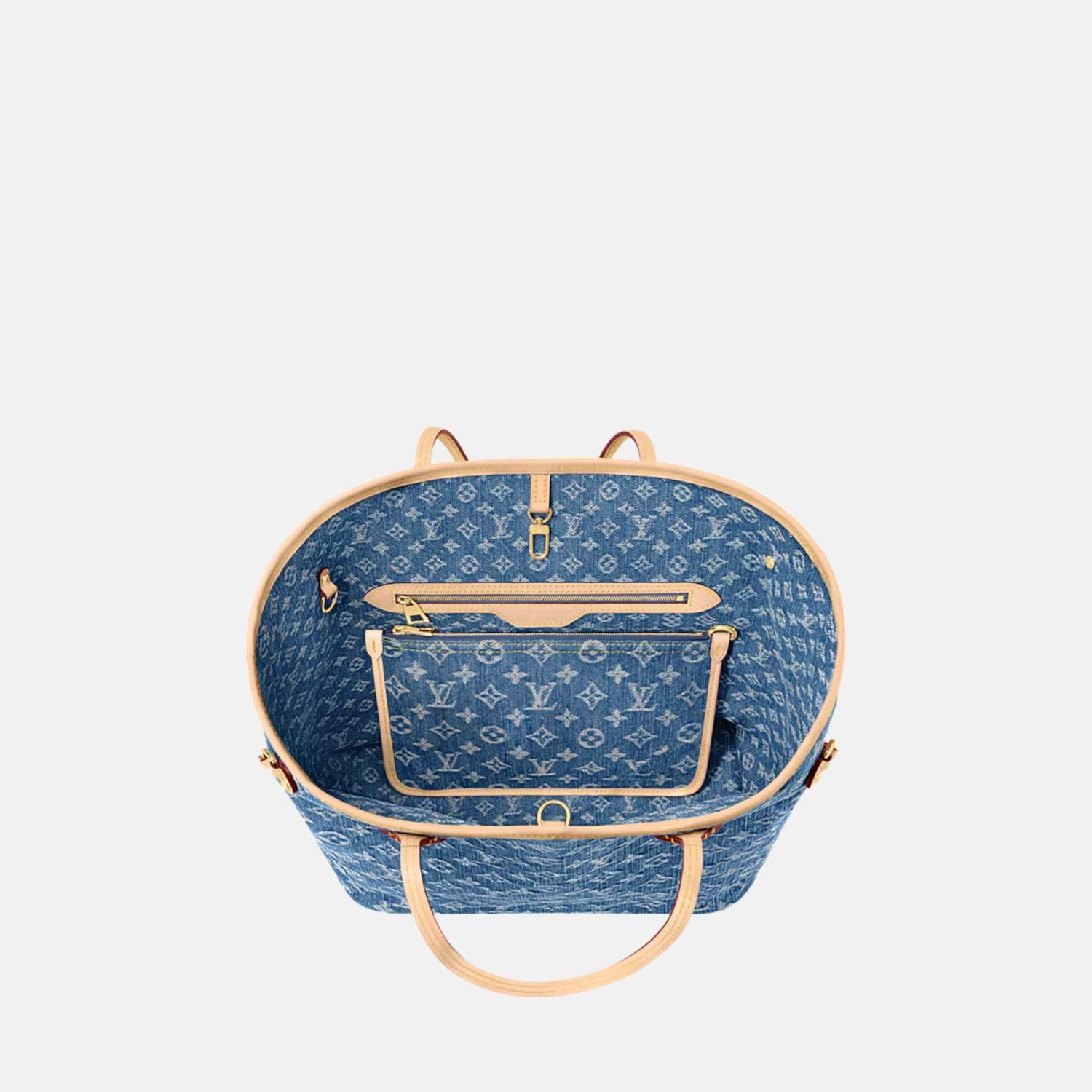 Louis Vuitton Neverfull MM Denim Bag, Inside
