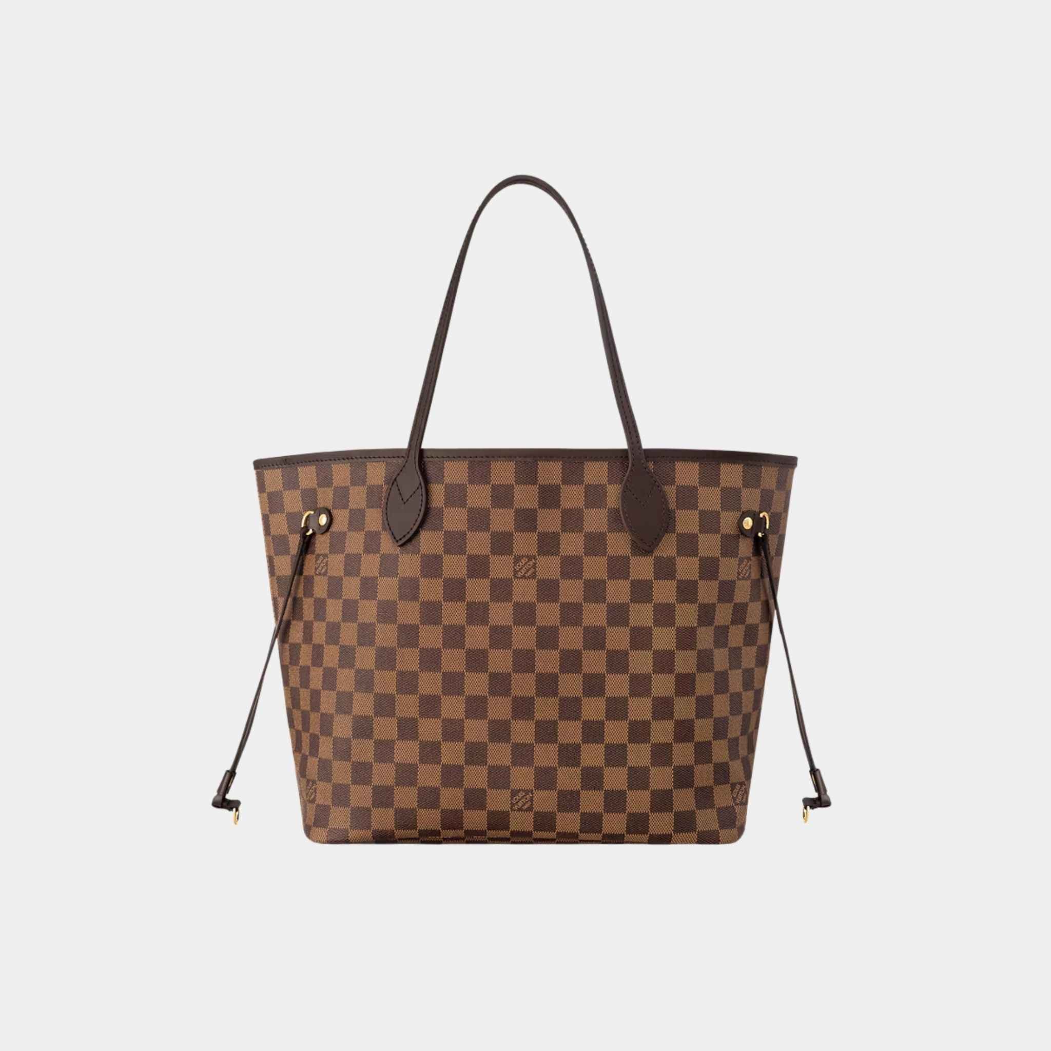 Louis Vuitton Neverfull MM Tote In Damier Ebene, Cherry, Front