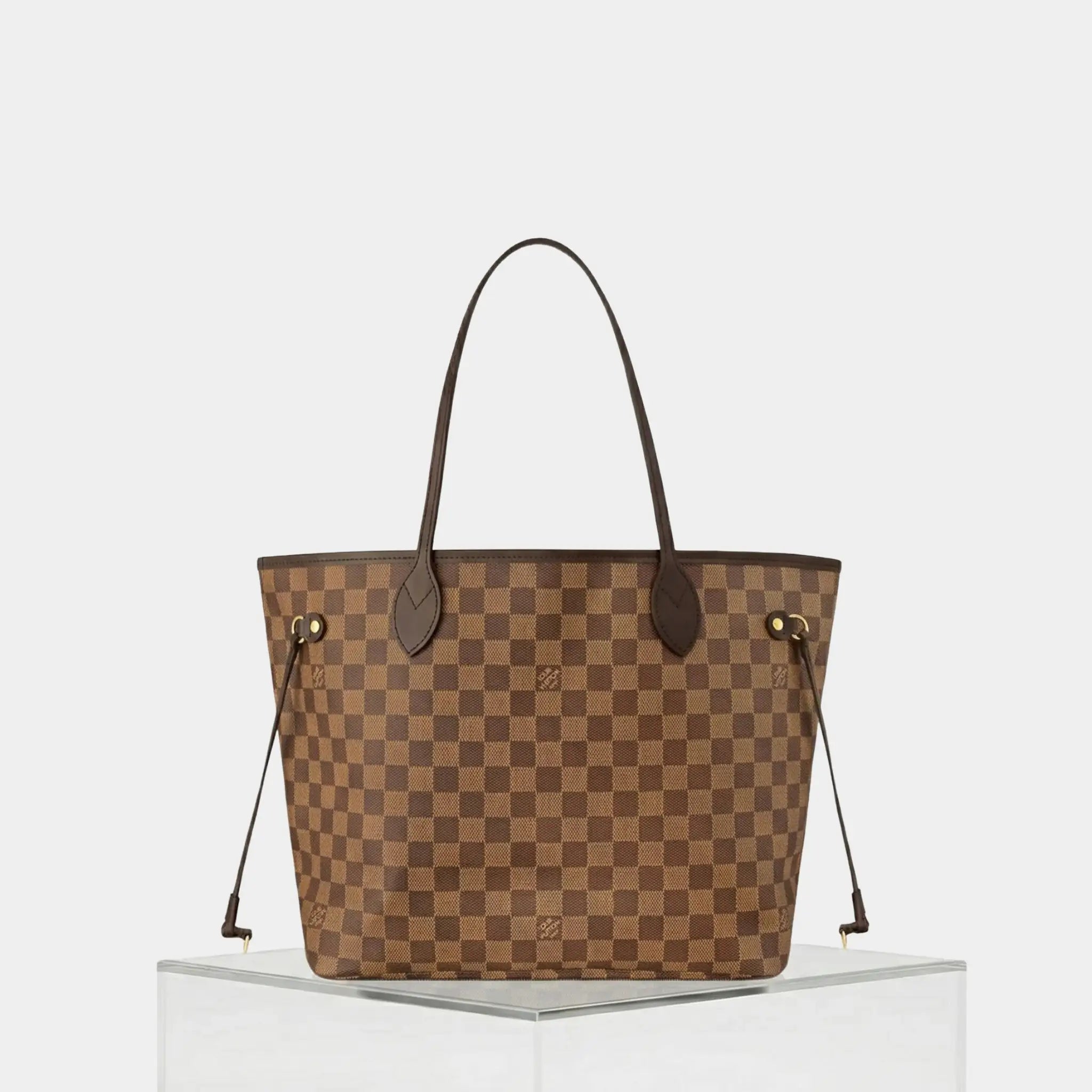 Louis Vuitton Neverfull MM Tote In Damier Ebene, Rose Ballerine, Back