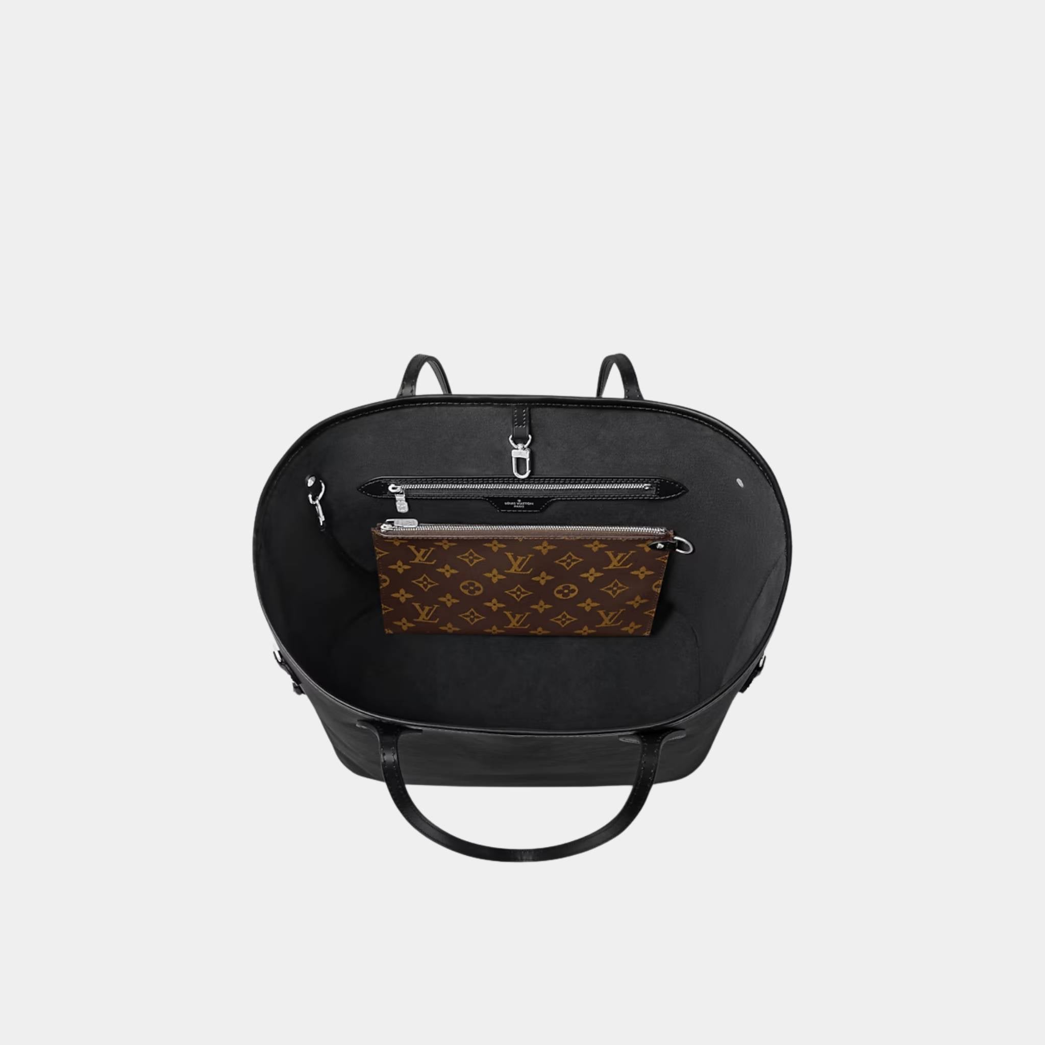 Louis Vuitton Neverfull MM Tote In Epi Leather, Black, Top