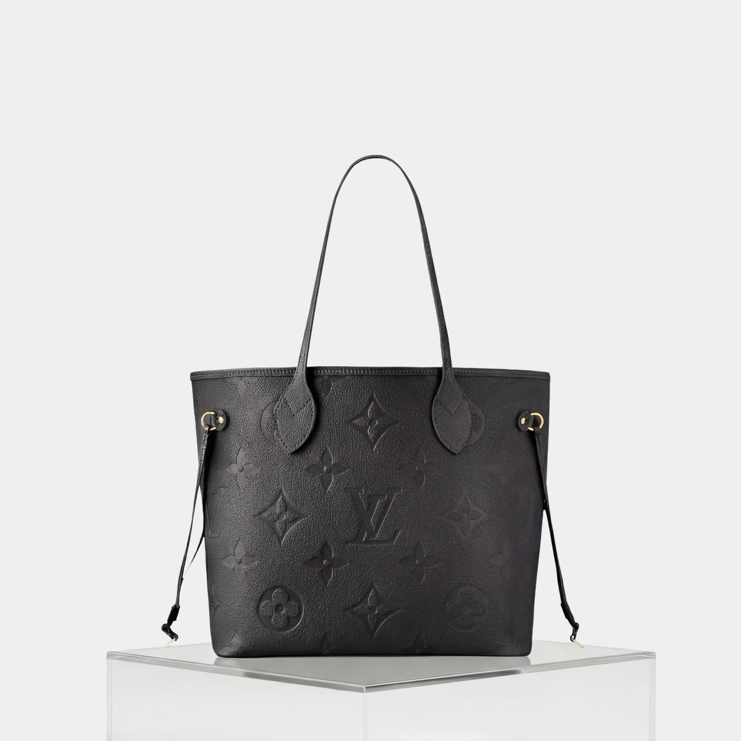 Louis Vuitton Neverfull MM Tote Bag Monogram Empreinte, Black, Front