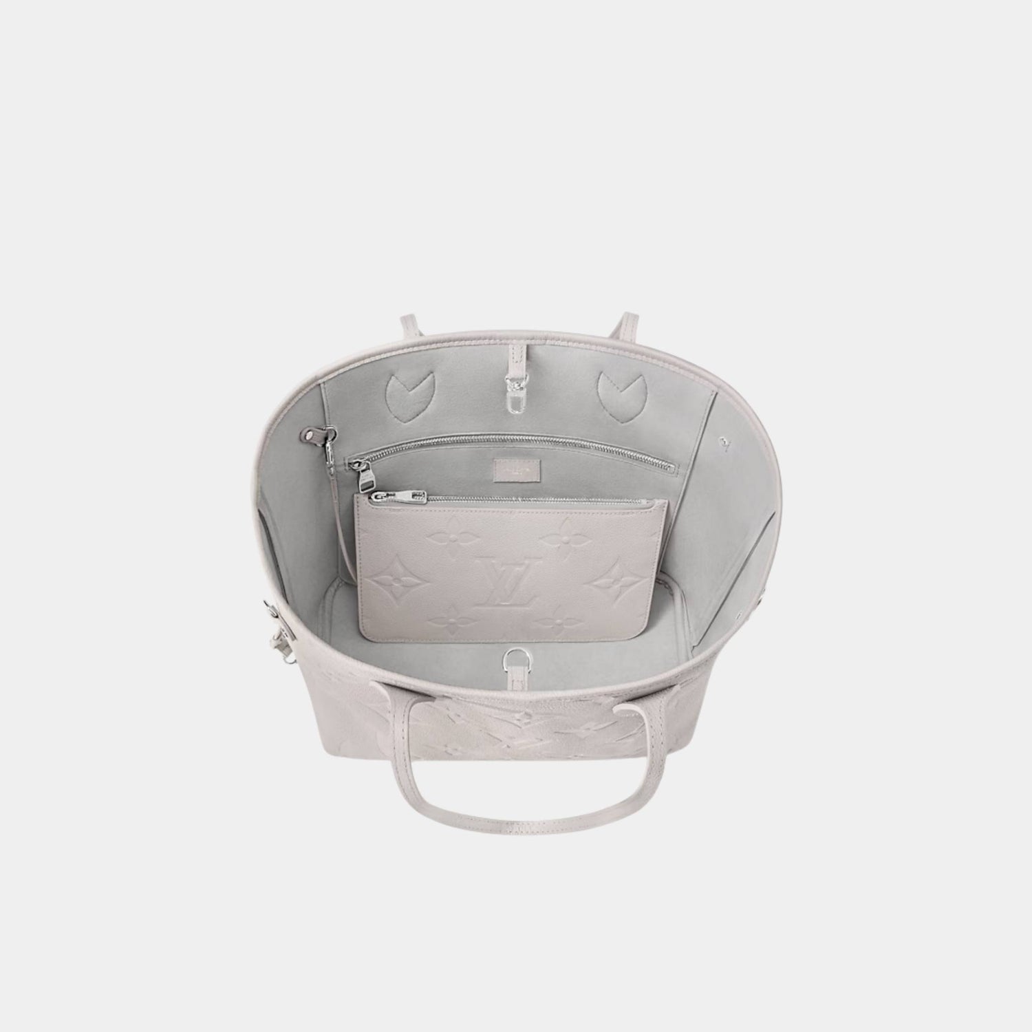 Louis Vuitton Neverfull MM Tote Bag Monogram Empreinte, Brume, Top