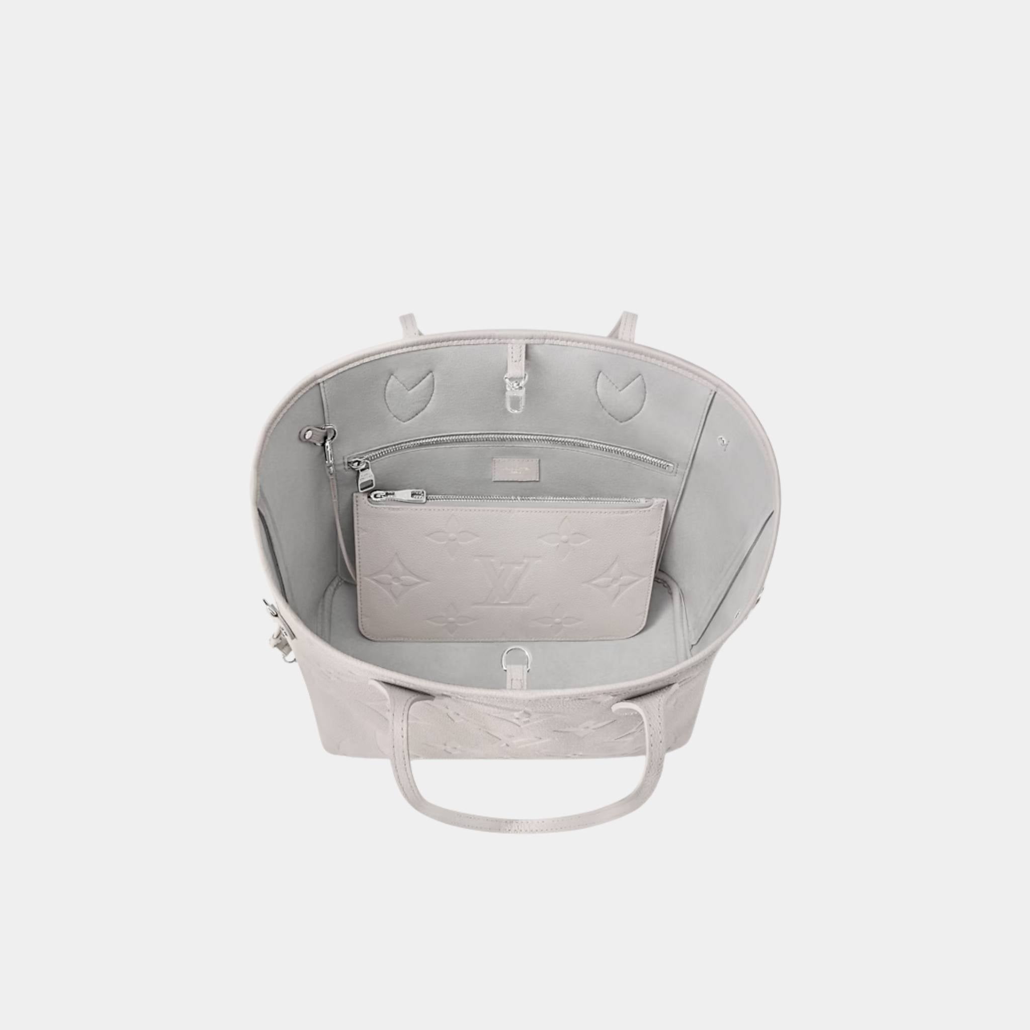 Louis Vuitton Neverfull MM Tote Bag Monogram Empreinte, Brume, Top