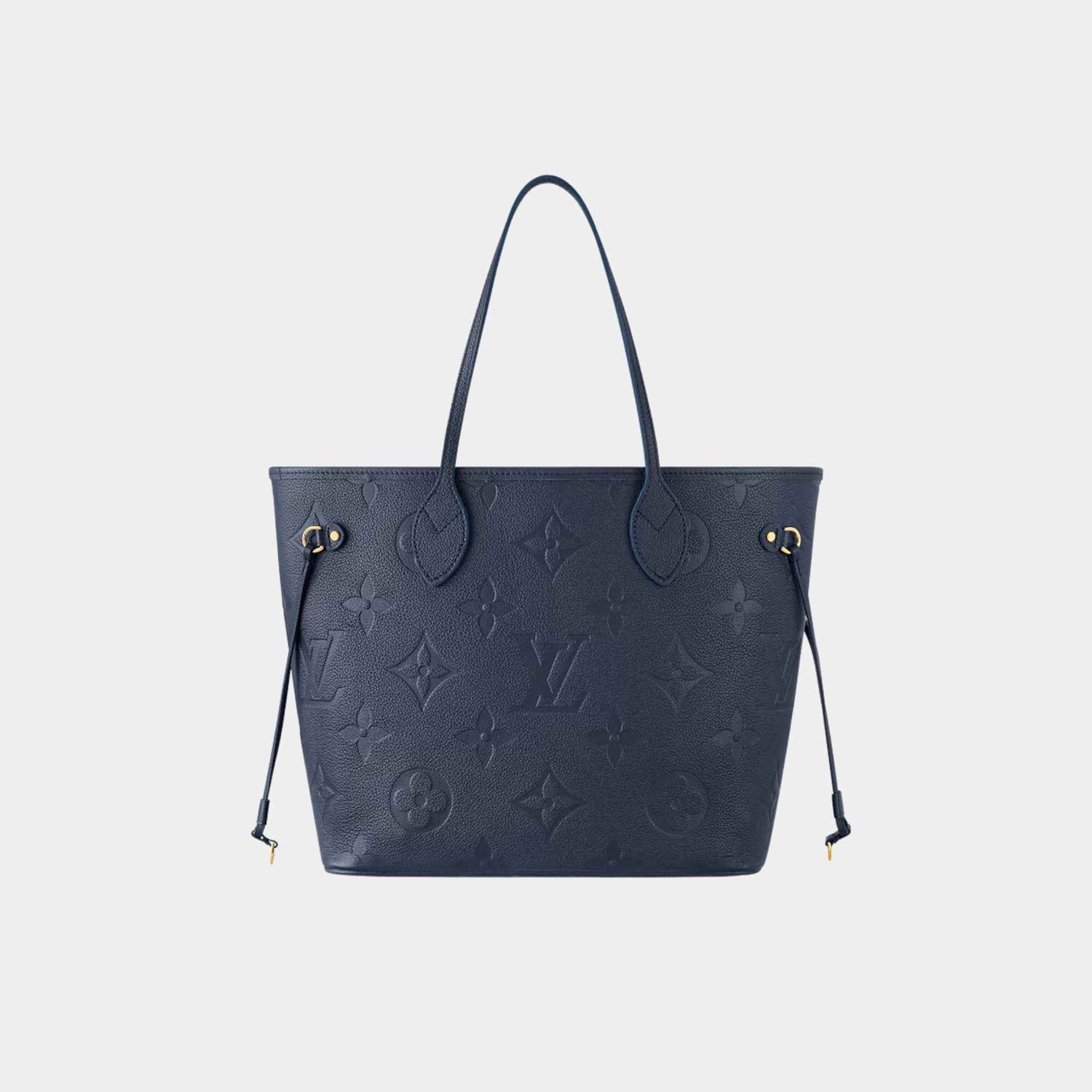 Louis Vuitton Neverfull MM Tote Bag Monogram Empreinte, Navy, Front