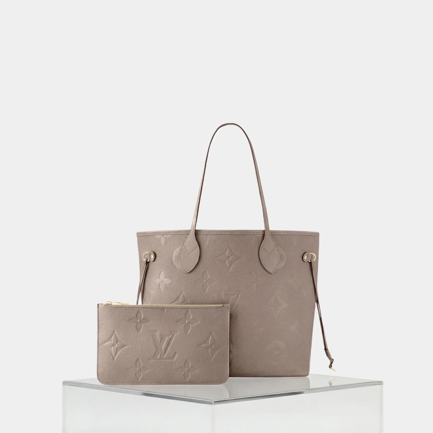 Louis Vuitton Neverfull MM Tote Bag Monogram Empreinte, Tourtelle, Set