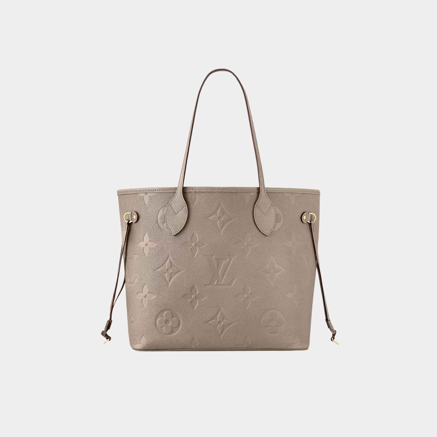 Louis Vuitton Neverfull MM Tote Bag Monogram Empreinte, Tourterelle, Front