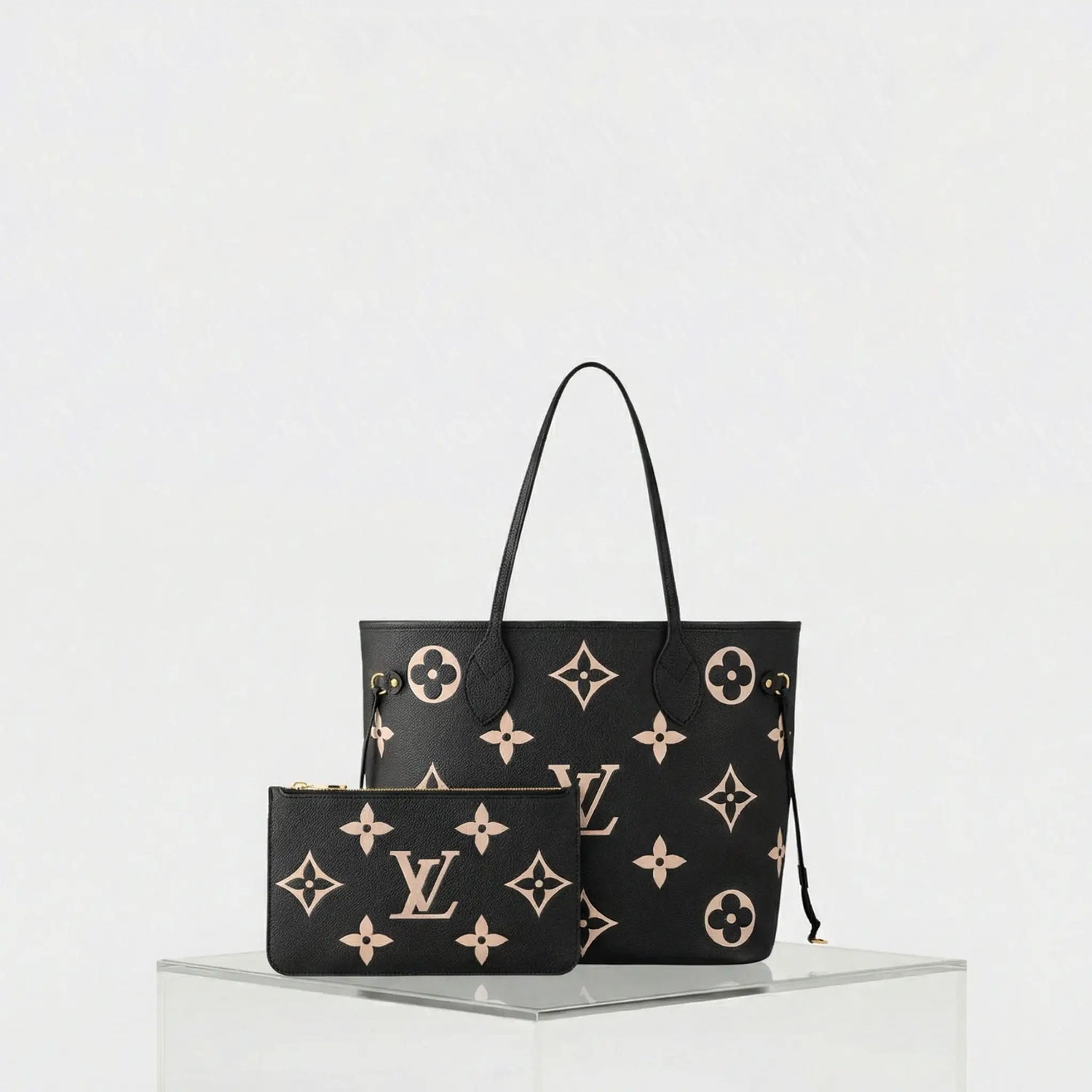 Louis Vuitton Neverfull MM Tote In Two-Tone Monogram Empreinte, Set