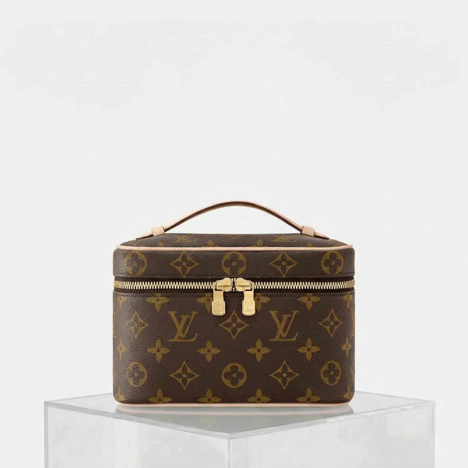 Louis Vuitton Nice Mini Handbag Monogram Canvas, Beige, Front