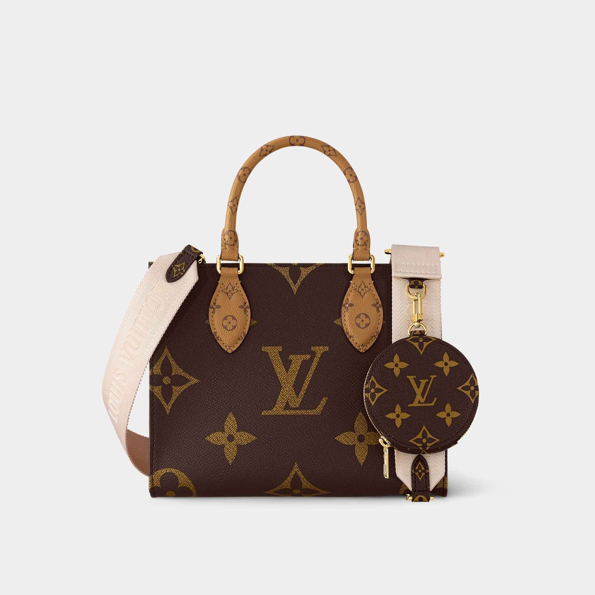 Louis Vuitton OnTheGo PM Handbag Monogram Reverse Coated Canvas, Front