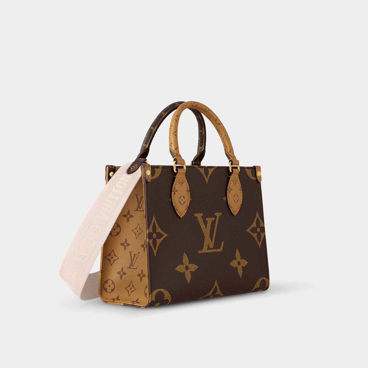 Louis Vuitton OnTheGo PM Handbag Monogram Reverse Coated Canvas, Side