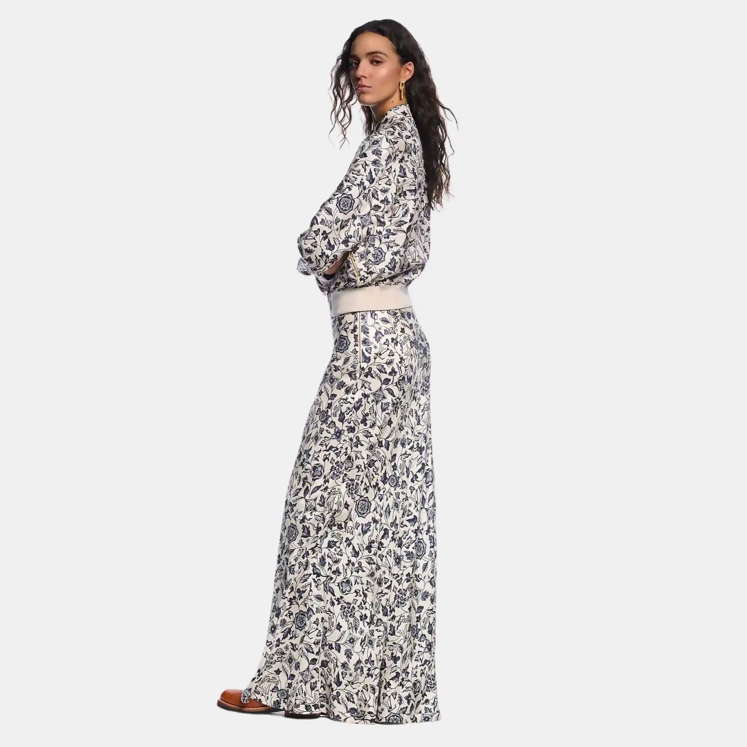 Louis Vuitton Reversible Botanical Print Bomber Jacket, Model View
