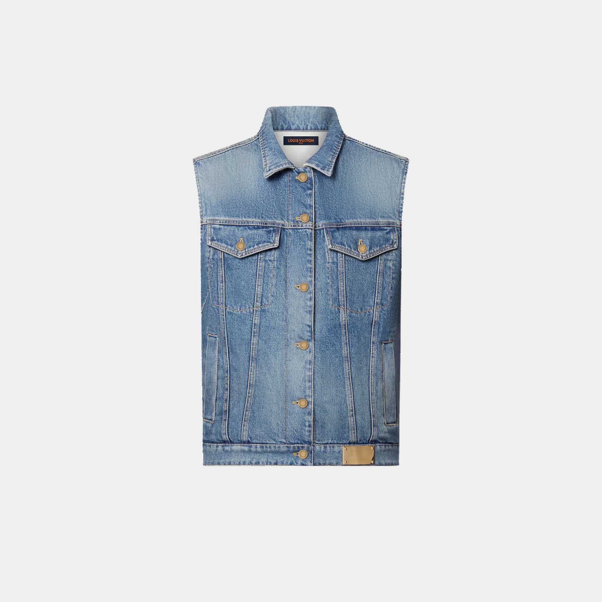 Louis Vuitton Reversible Sleeveless Denim Jacket, Front