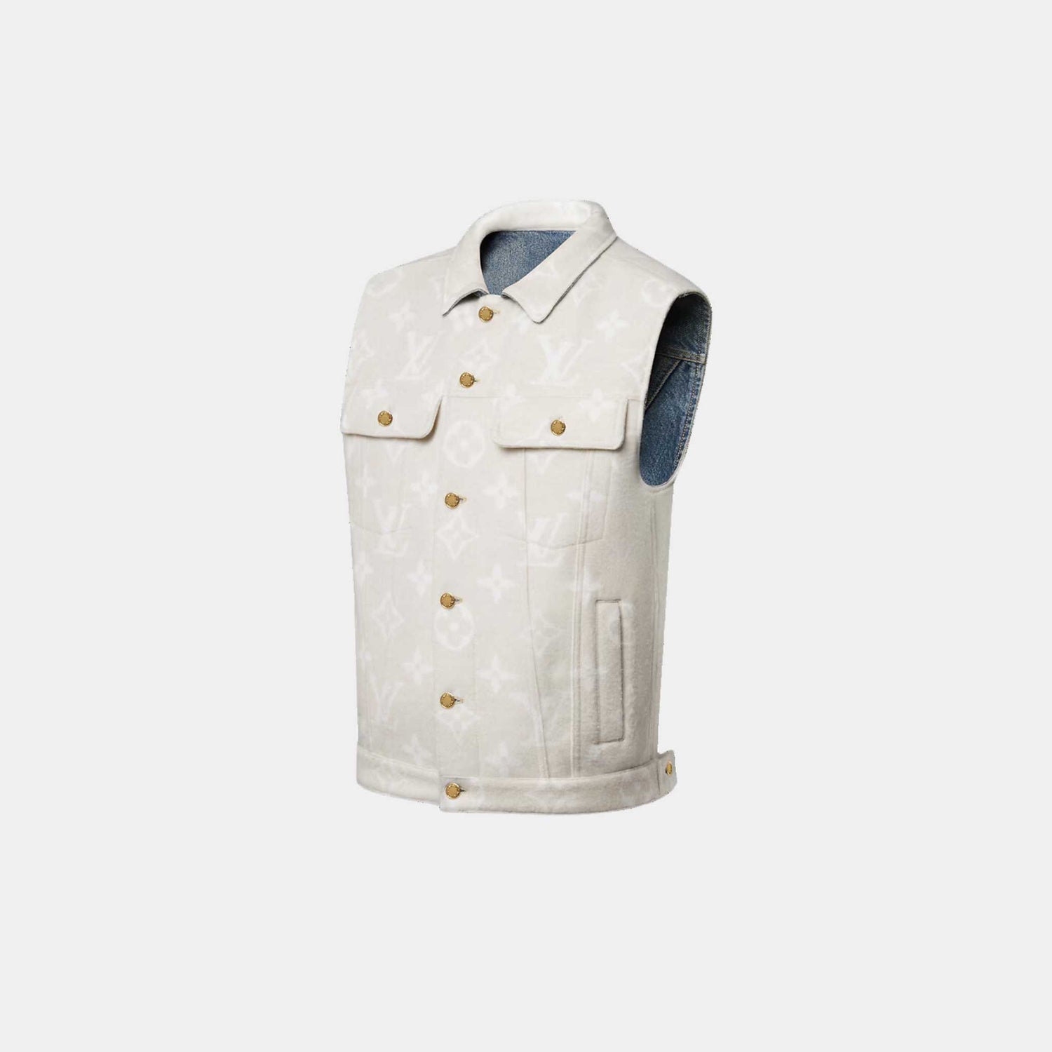 Louis Vuitton Reversible Sleeveless Denim Jacket, Reversed Front