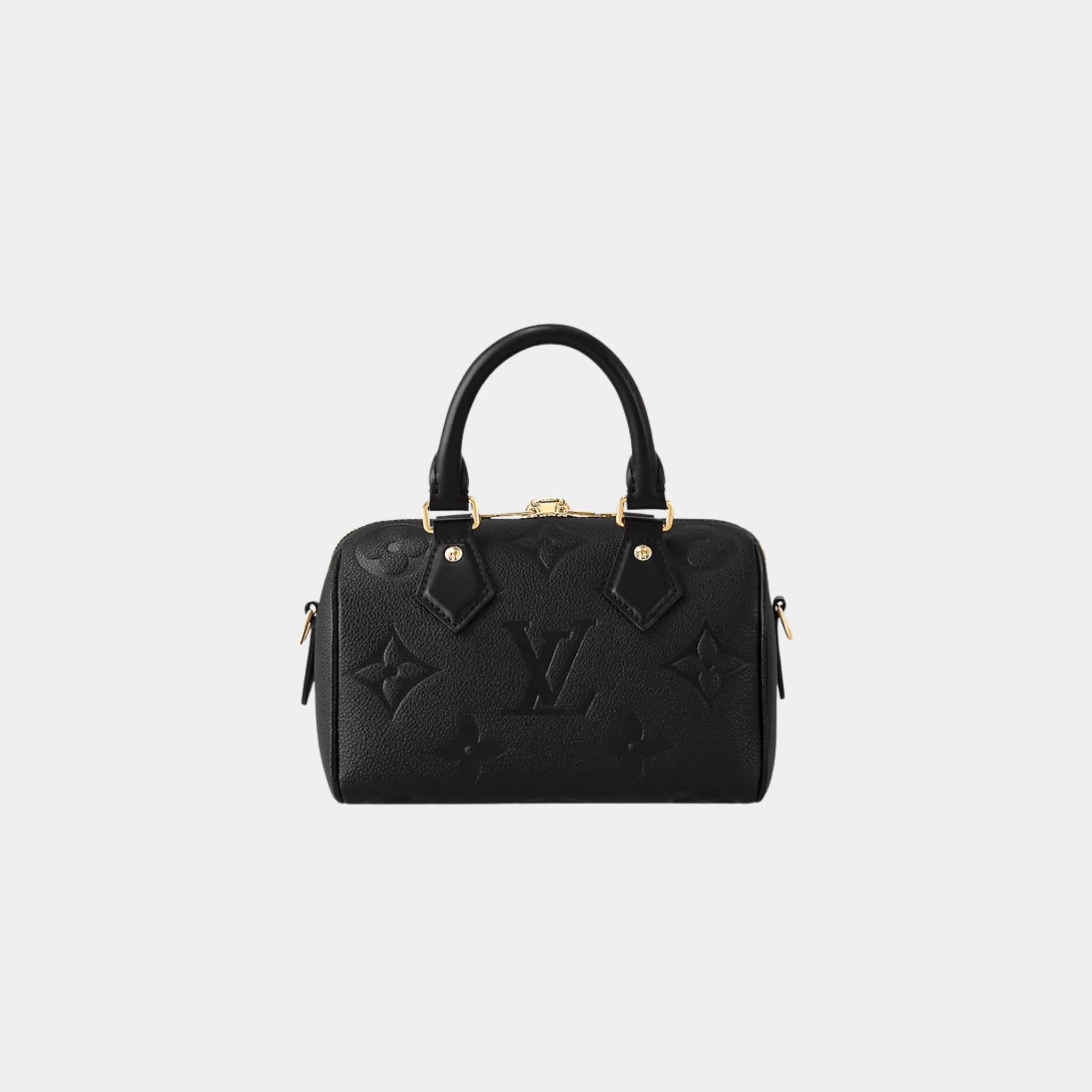 Louis Vuitton Speedy Bandouliere 20 Bag In Monogram Empreinte Leather, Black, Back