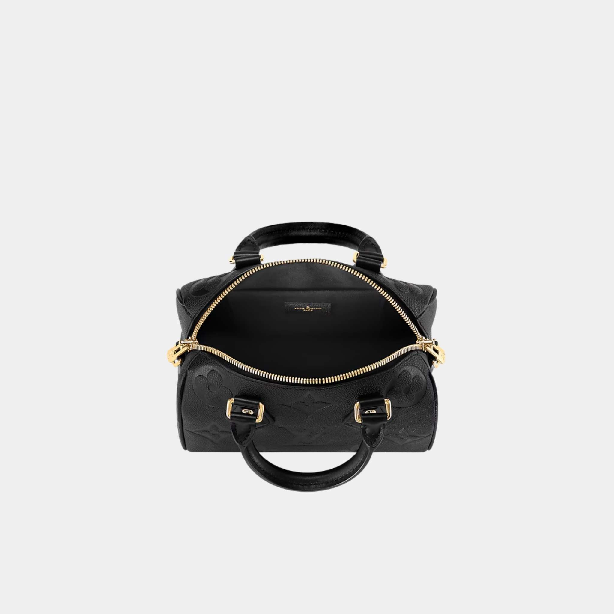 Louis Vuitton Speedy Bandouliere 20 Bag In Monogram Empreinte Leather, Black, Top