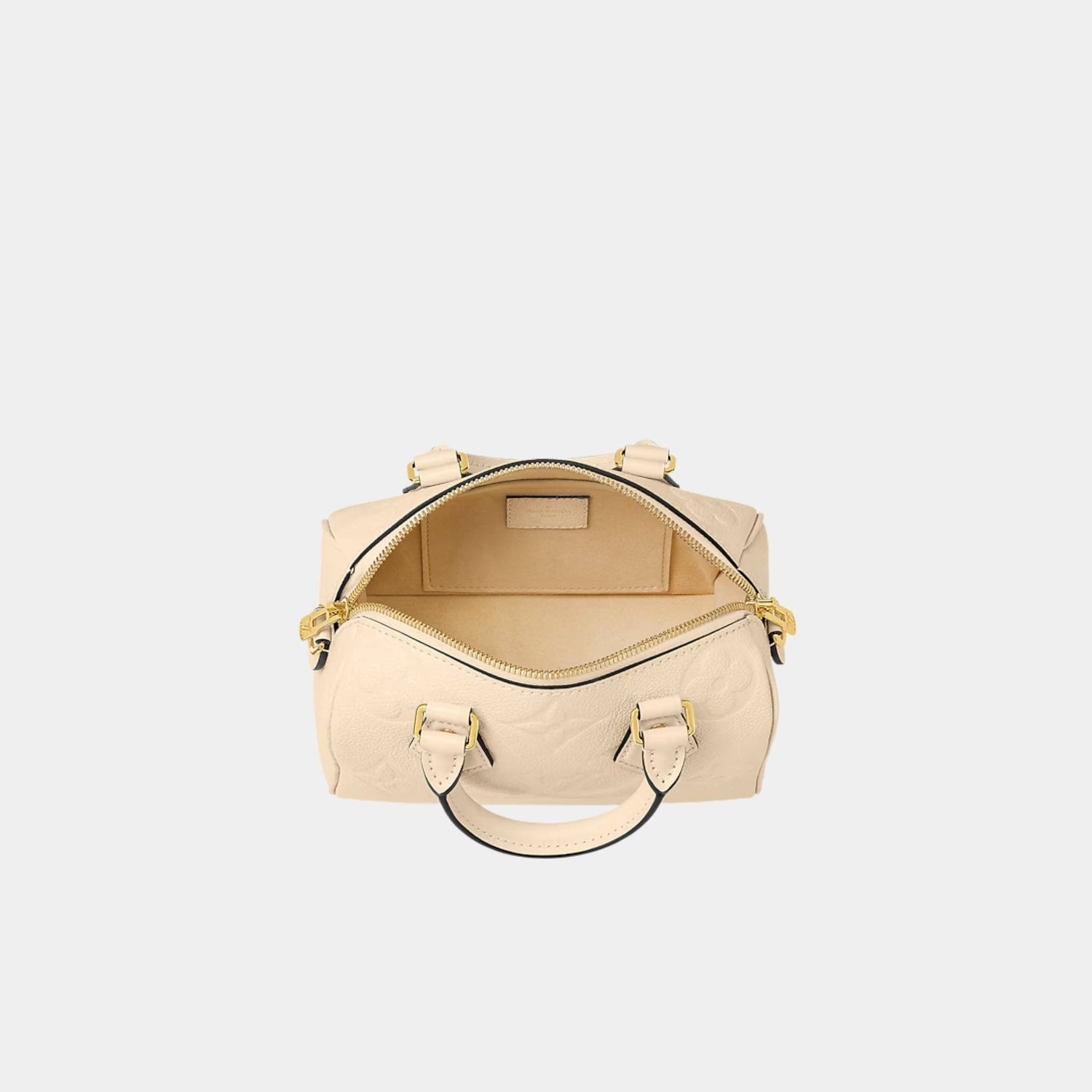 Louis Vuitton Speedy Bandouliere 20 Bag In Monogram Empreinte Leather, Cream, Top