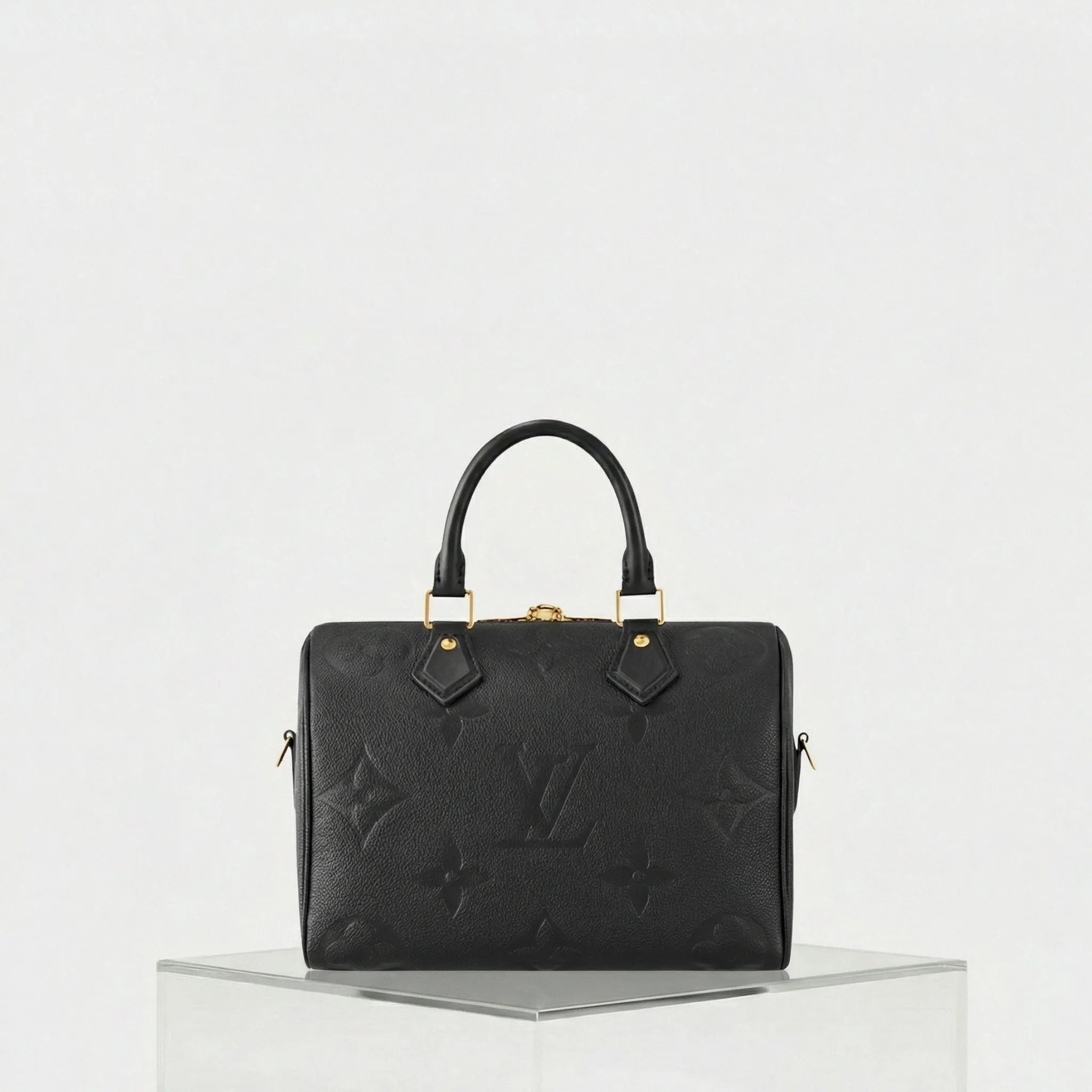 Louis Vuitton Speedy Bandouliere 25 Bag Monogram Empreinte, Black, Back