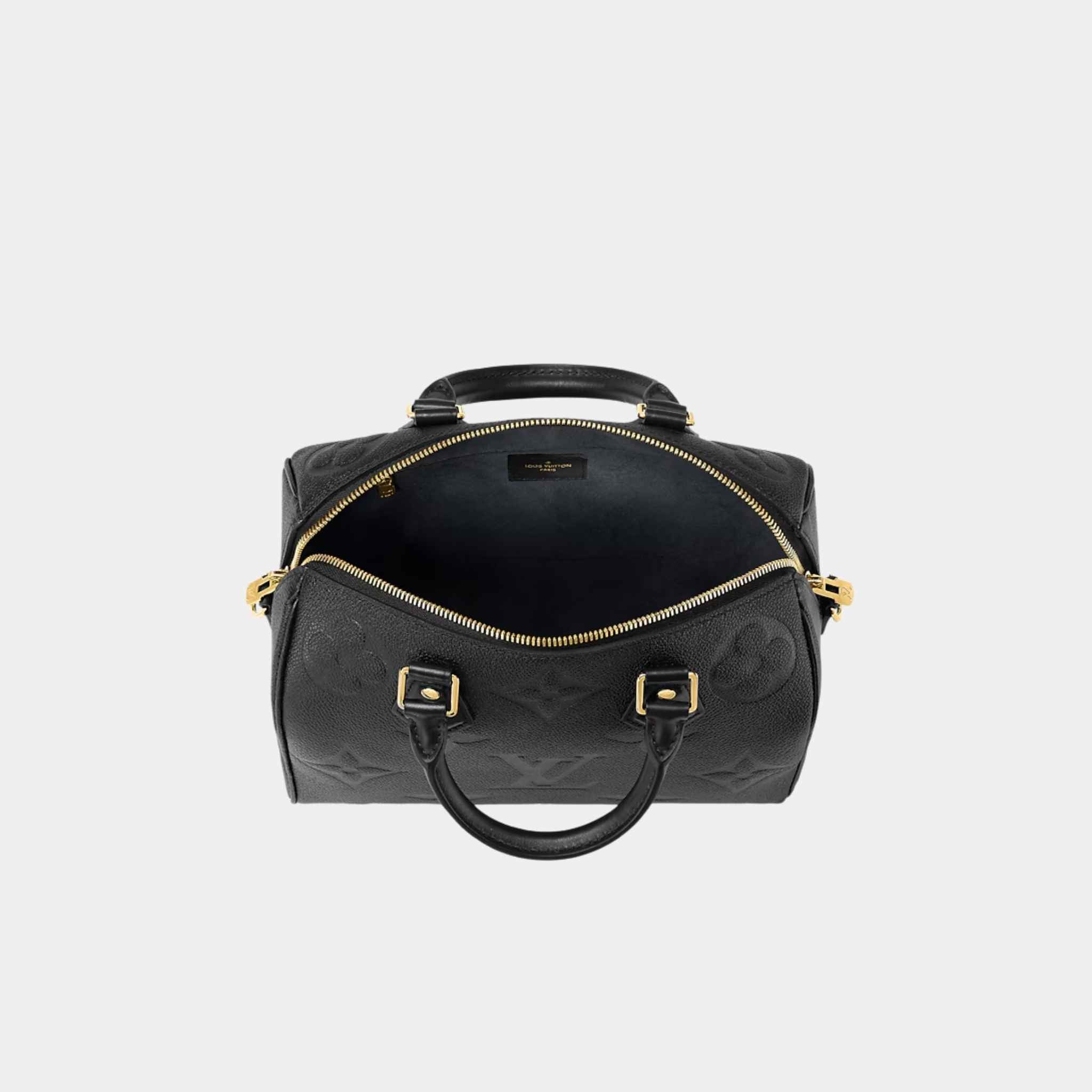 Louis Vuitton Speedy Bandouliere 25 Bag Monogram Empreinte, Black, Top