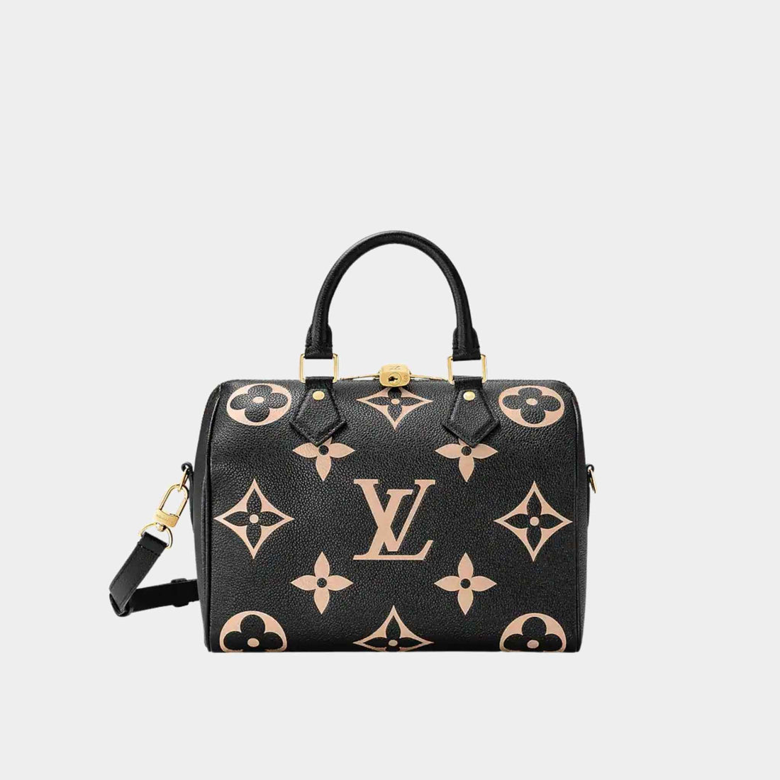 Louis Vuitton Speedy Bandouliere 25 Bag Two-Tone Monogram Empreinte, Front