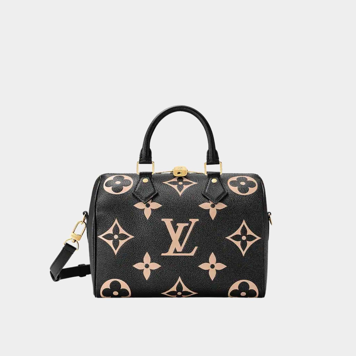 Louis Vuitton Speedy Bandouliere 25 Bag Two-Tone Monogram Empreinte, Front
