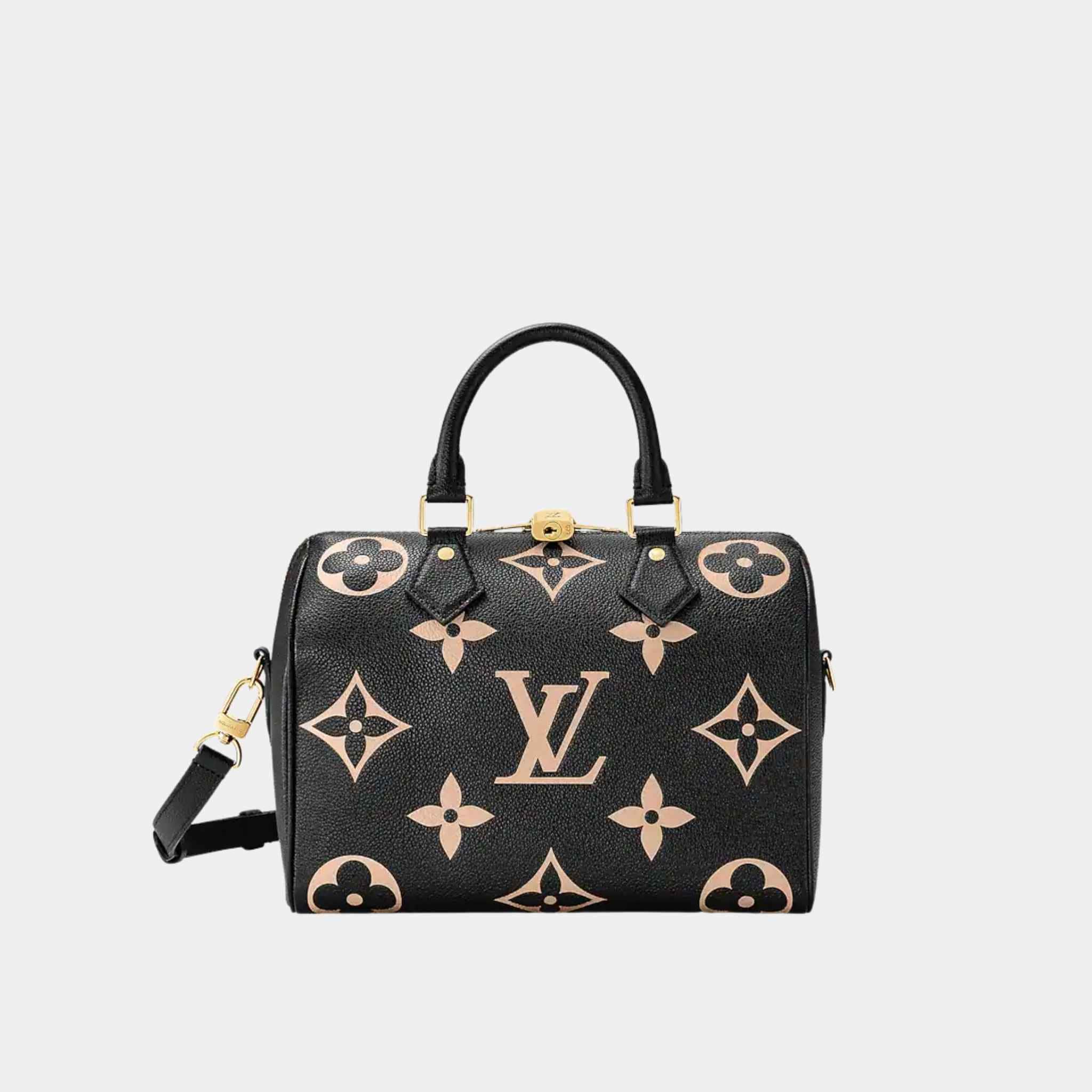 Louis Vuitton Speedy Bandouliere 25 Bag Two-Tone Monogram Empreinte, Front