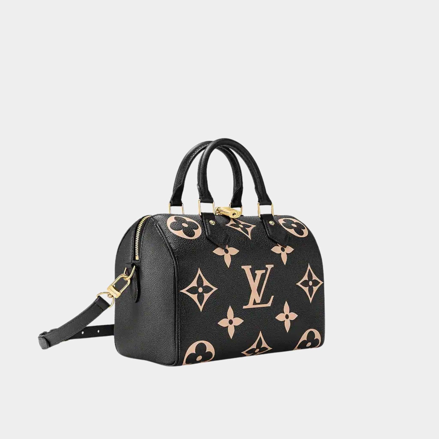 Louis Vuitton Speedy Bandouliere 25 Bag Two-Tone Monogram Empreinte, Side