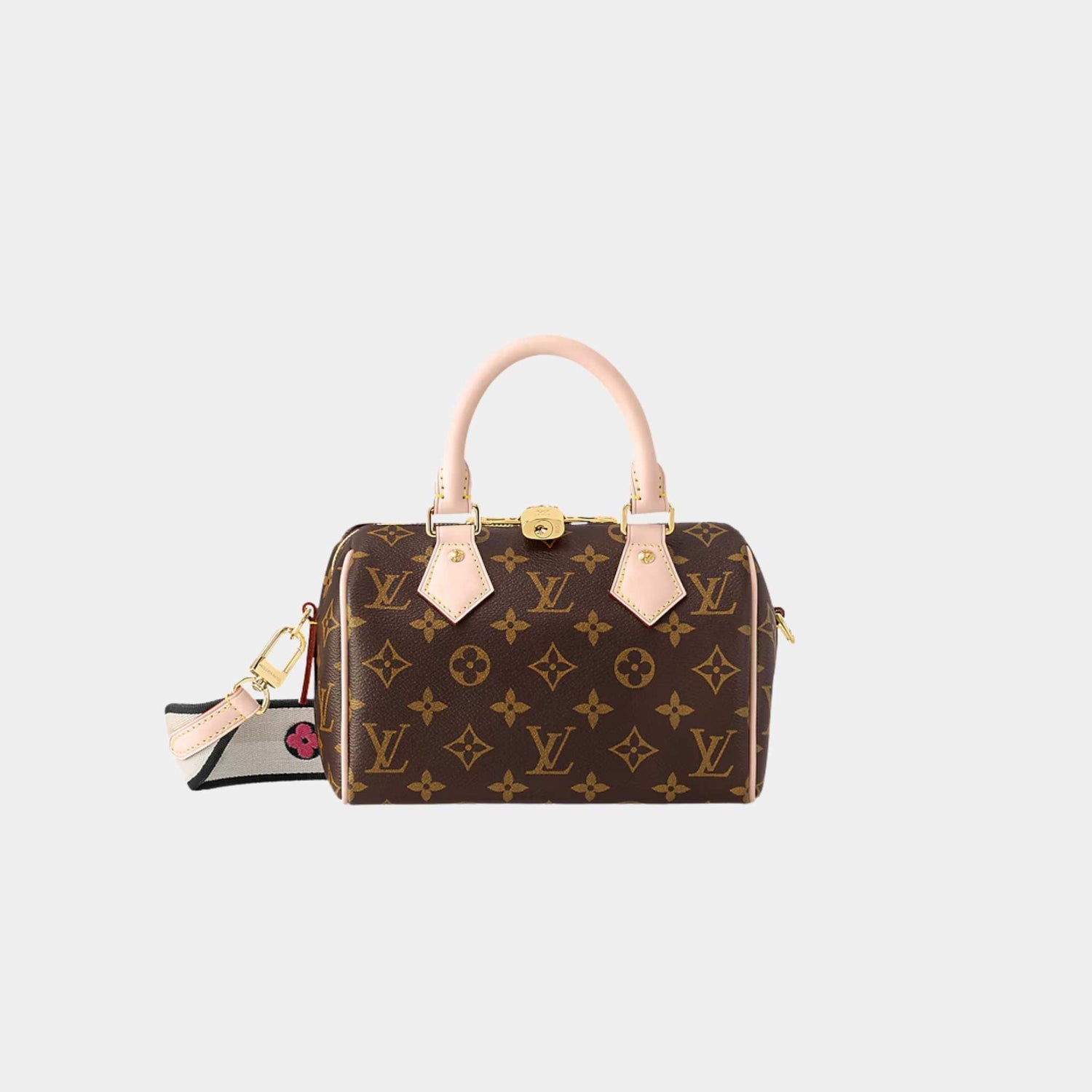 Louis Vuitton Speedy Bandouliere 20 Handbag Monogram Canvas, Black, Front