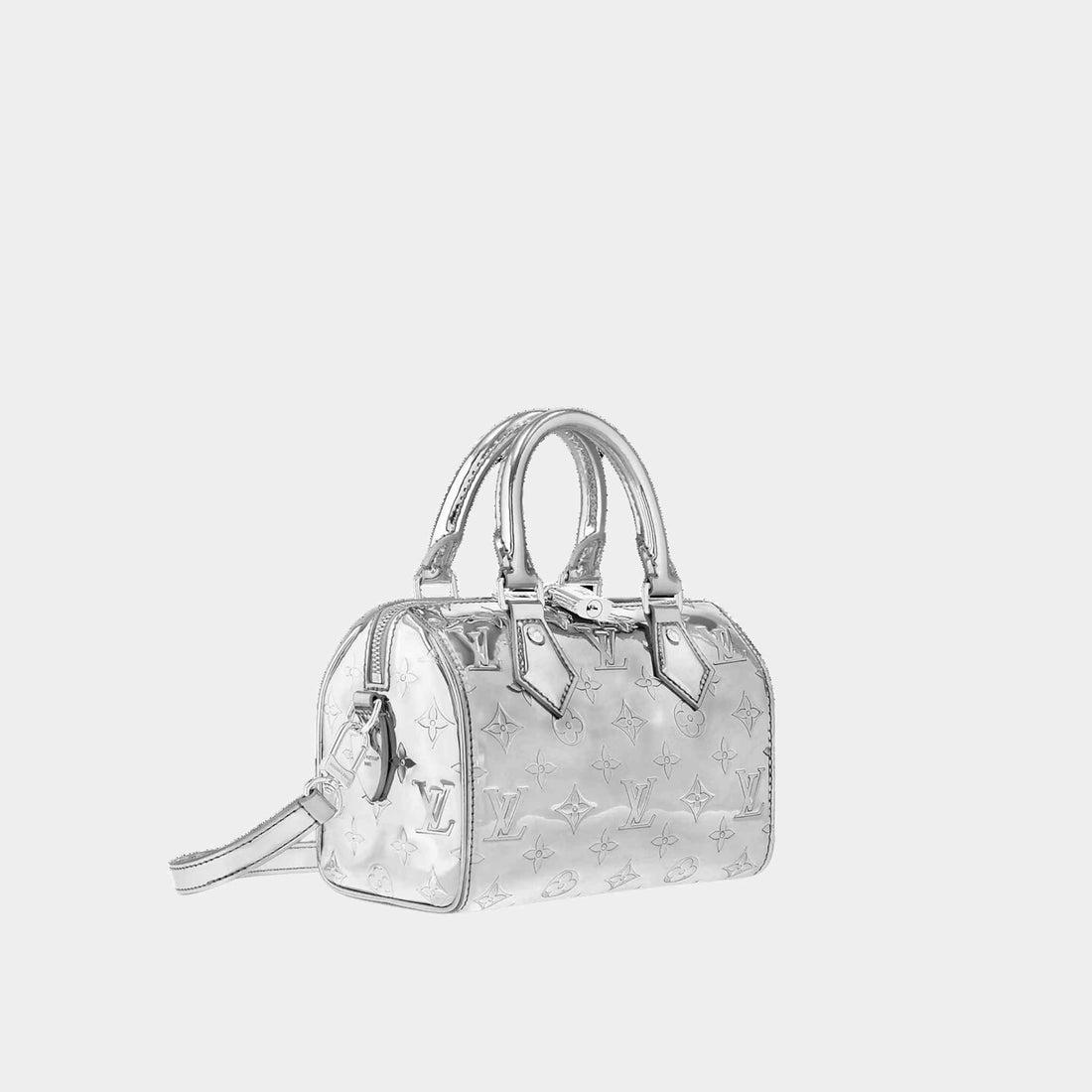 Louis Vuitton Speedy Bandouliere 20 Monogram Miroir Handbag, Side view with handle