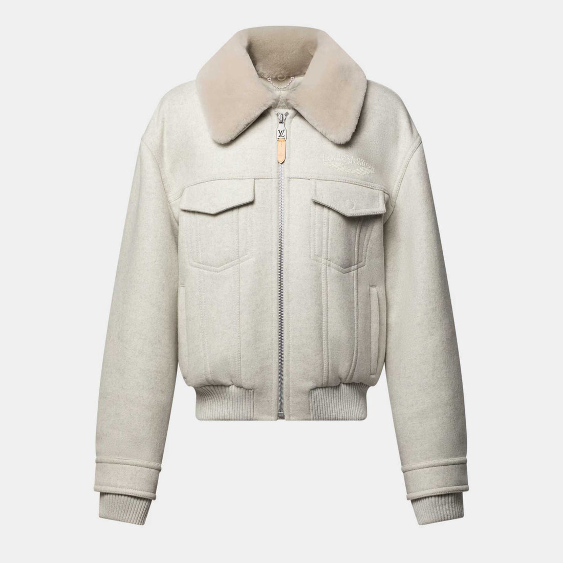 Louis Vuitton Wool Blouson With Shearling Collar Jacket, Front