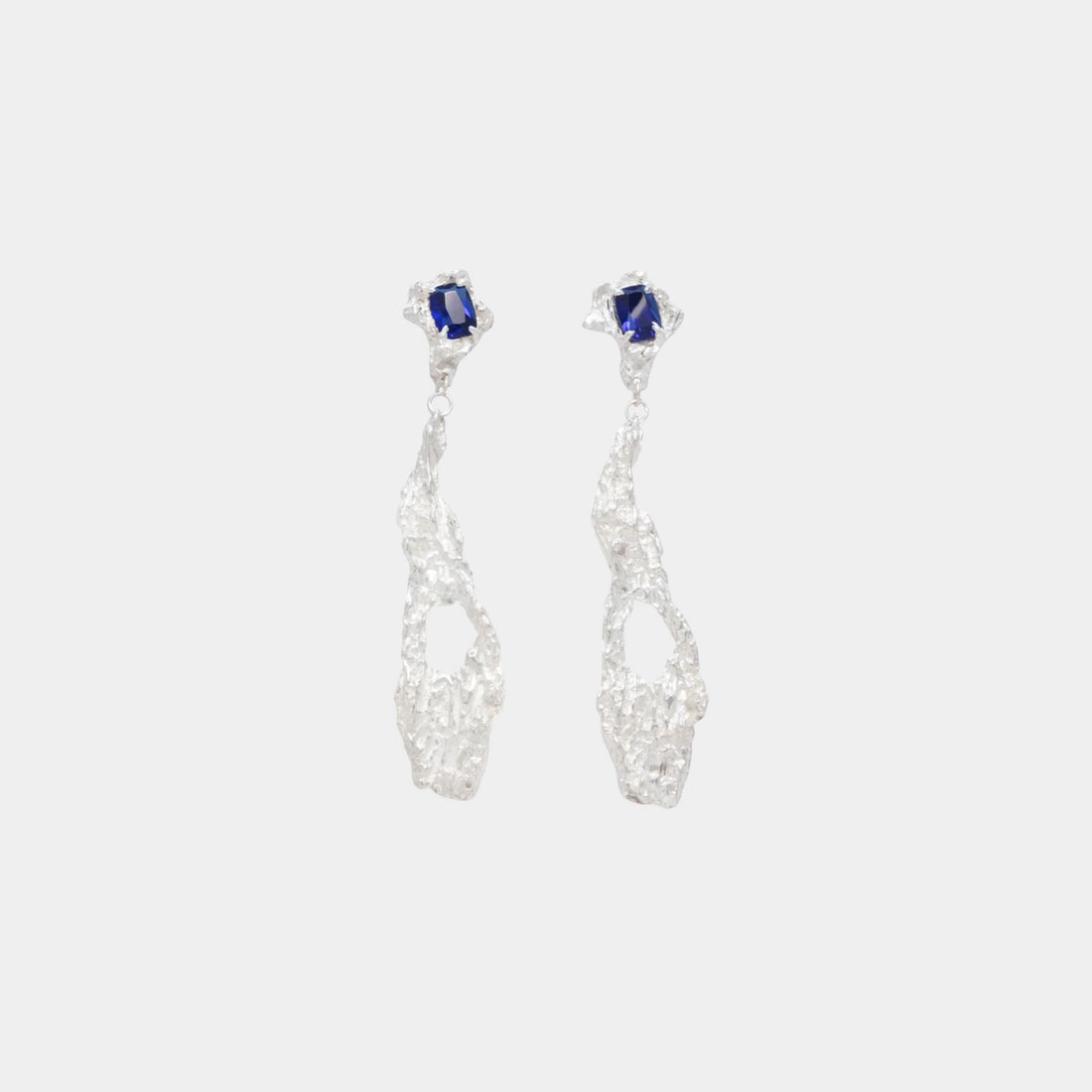 Loveness Lee Ceciliae Sapphire Argenti Earrings, Front