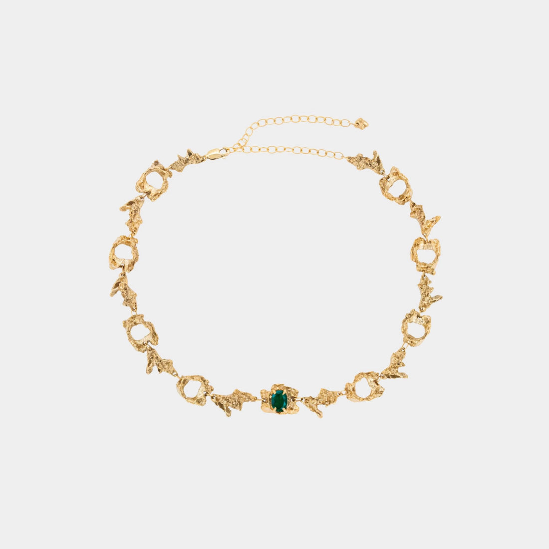 Loveness Lee  Eryngii Emerald Necklace, Gold Plated, Front