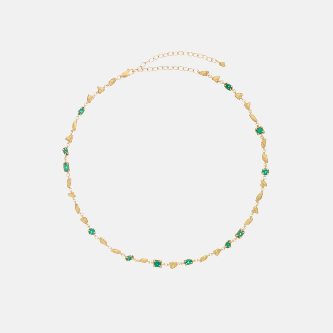Loveness Lee Hali 18K Gold Plated Recycled Silver Necklace, Lab Grown, Emerald