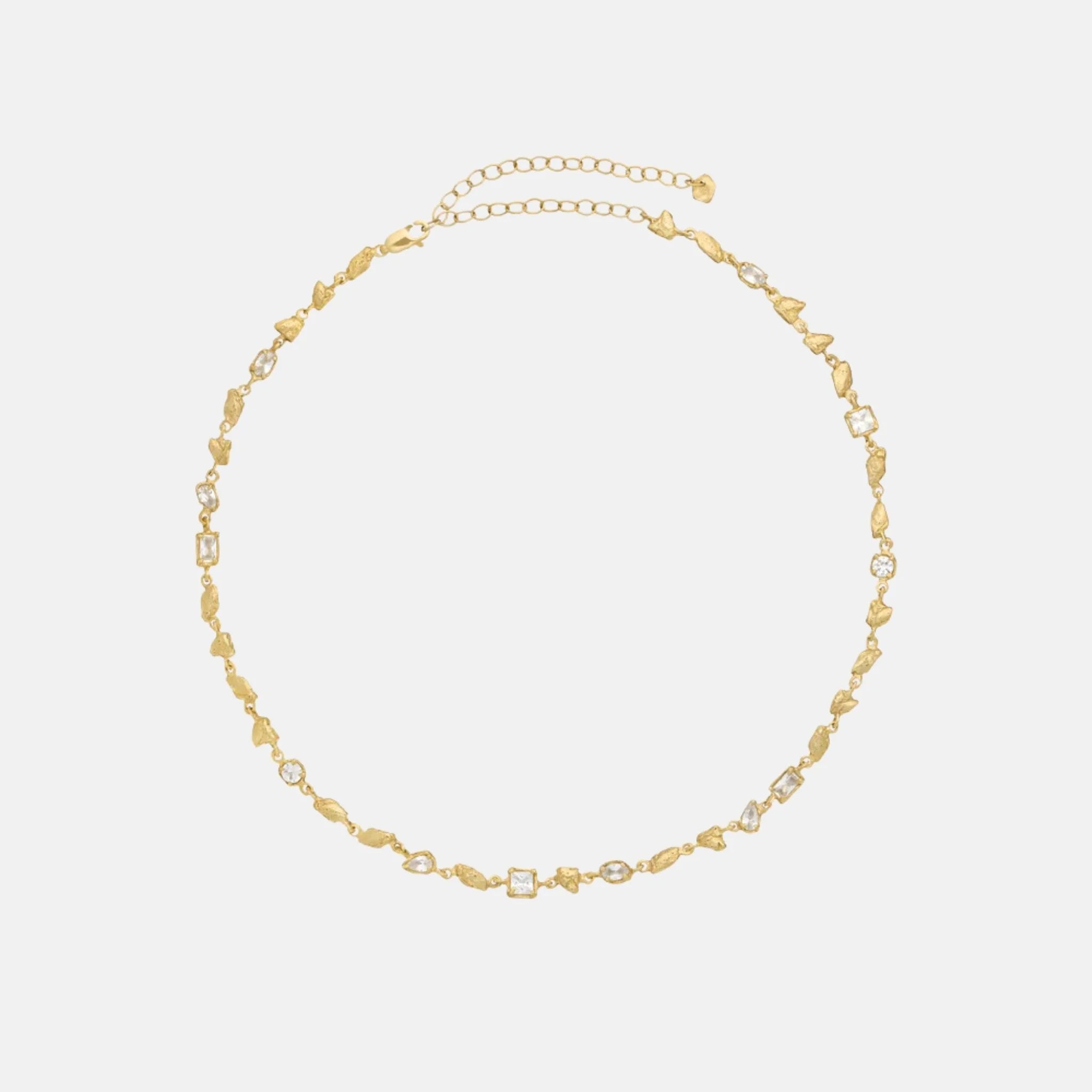 Loveness Lee Hali 18K Gold Plated Recycled Silver Necklace, Lab Grown, White Sapphire