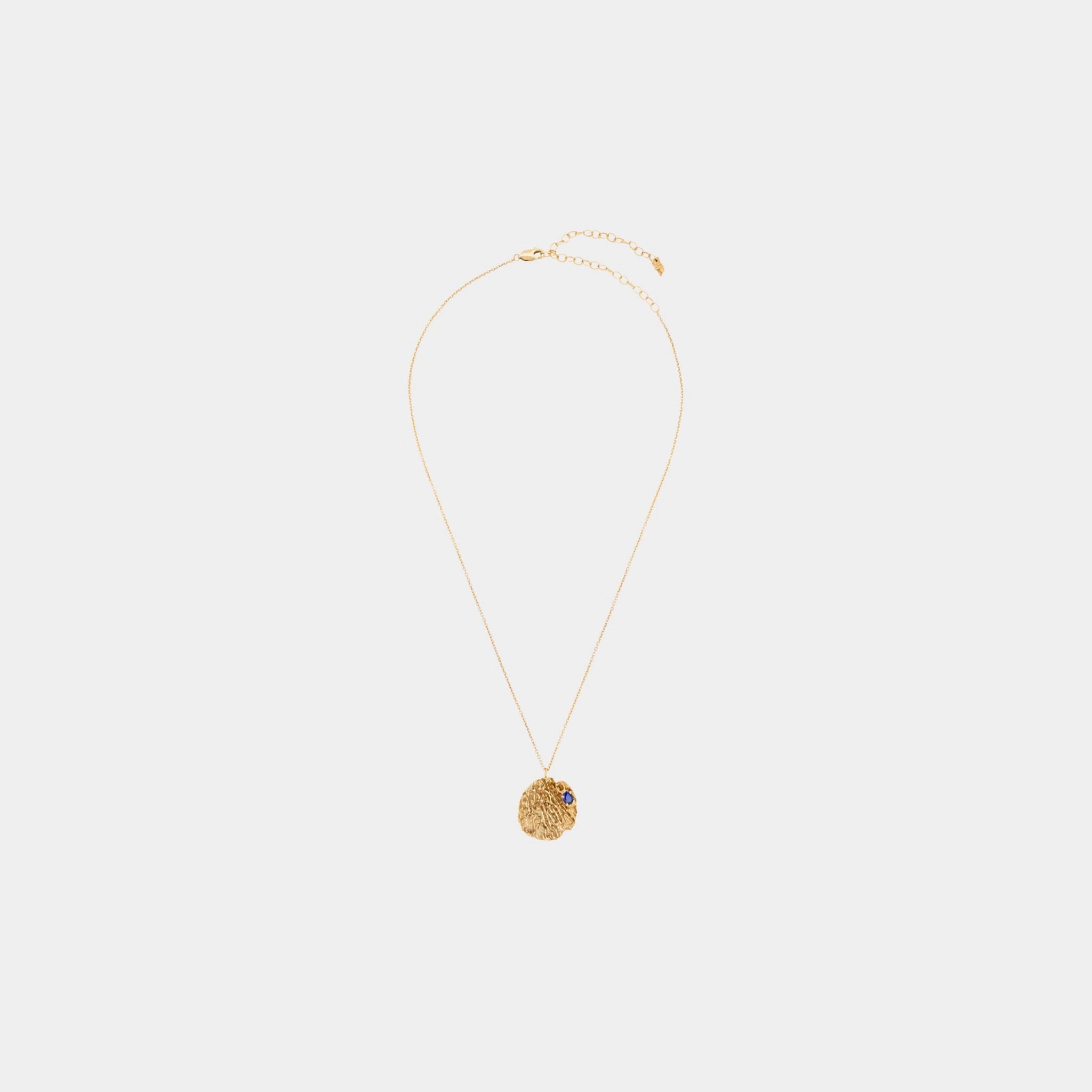 Loveness Lee Maitake Sapphire Medallion Necklace, Gold,  Far