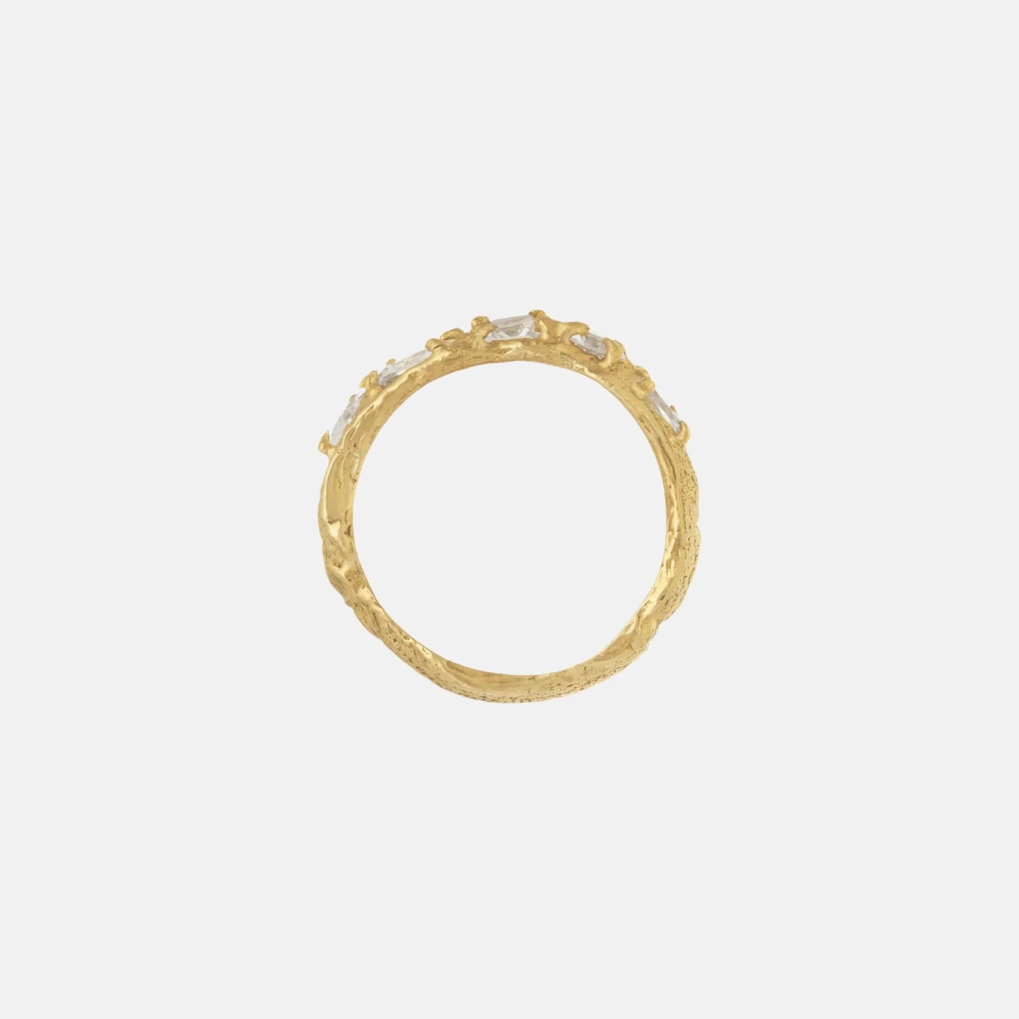 Loveness Lee Mara White Sapphire 18K Gold Plated Silver Ring, Side
