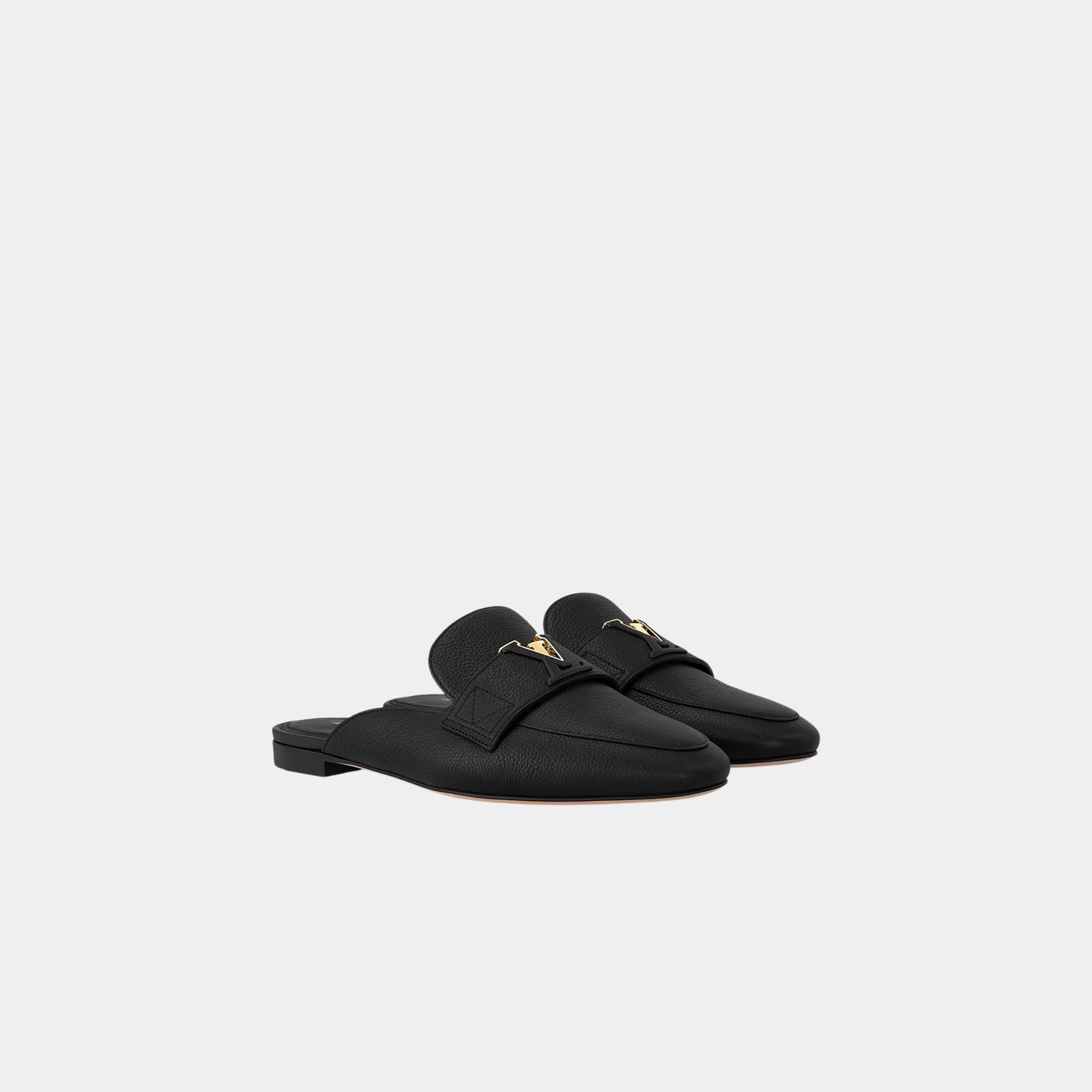 LV Mare Open Moccasin, Black, Front