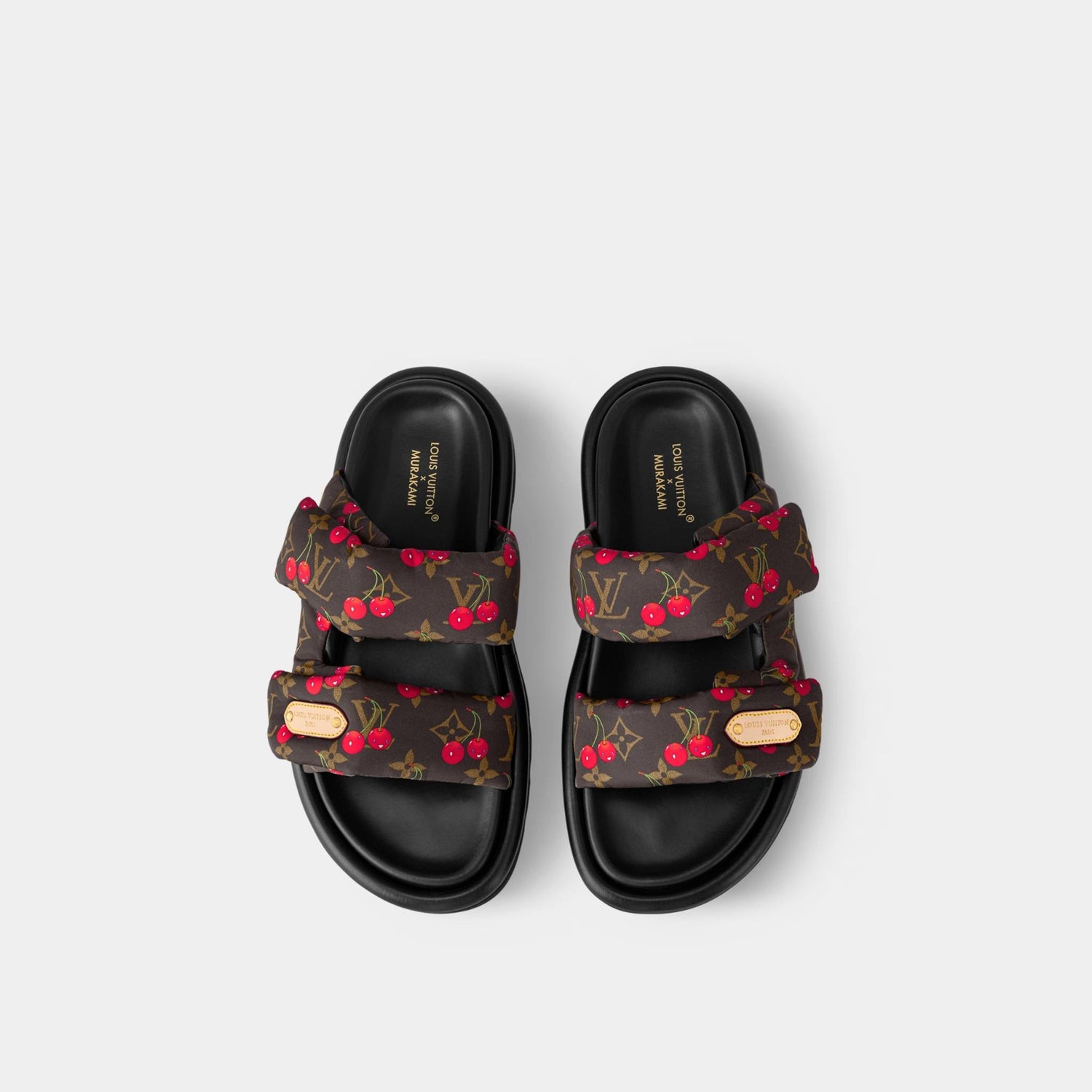 LV x TM  Pool Pillow Comfort Flat Mule Cherry Print, Top